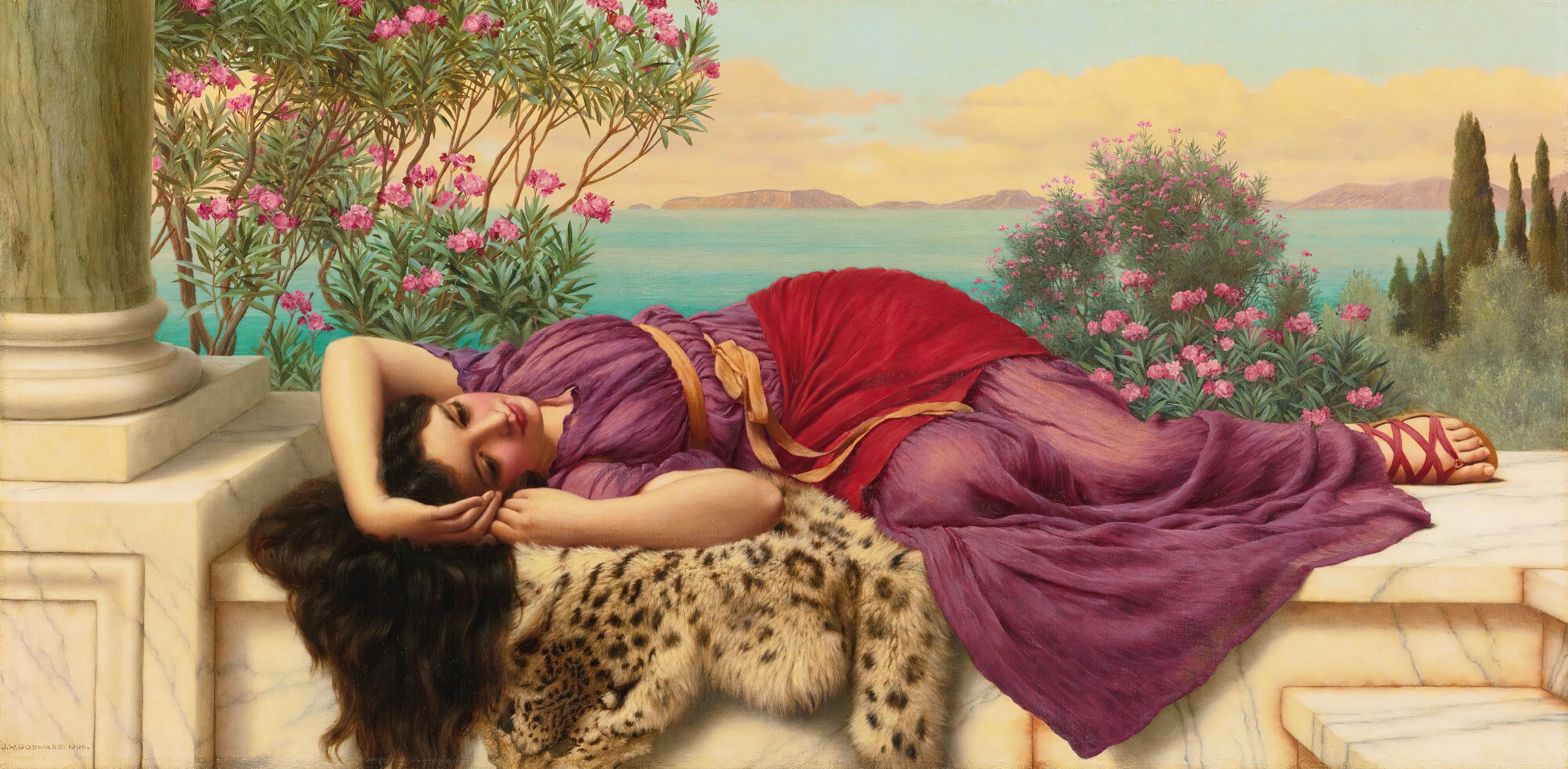 《甜蜜法尼恩特》（Dolce Far niente）｜约翰·威廉·戈德沃德 John William Godward｜不明
