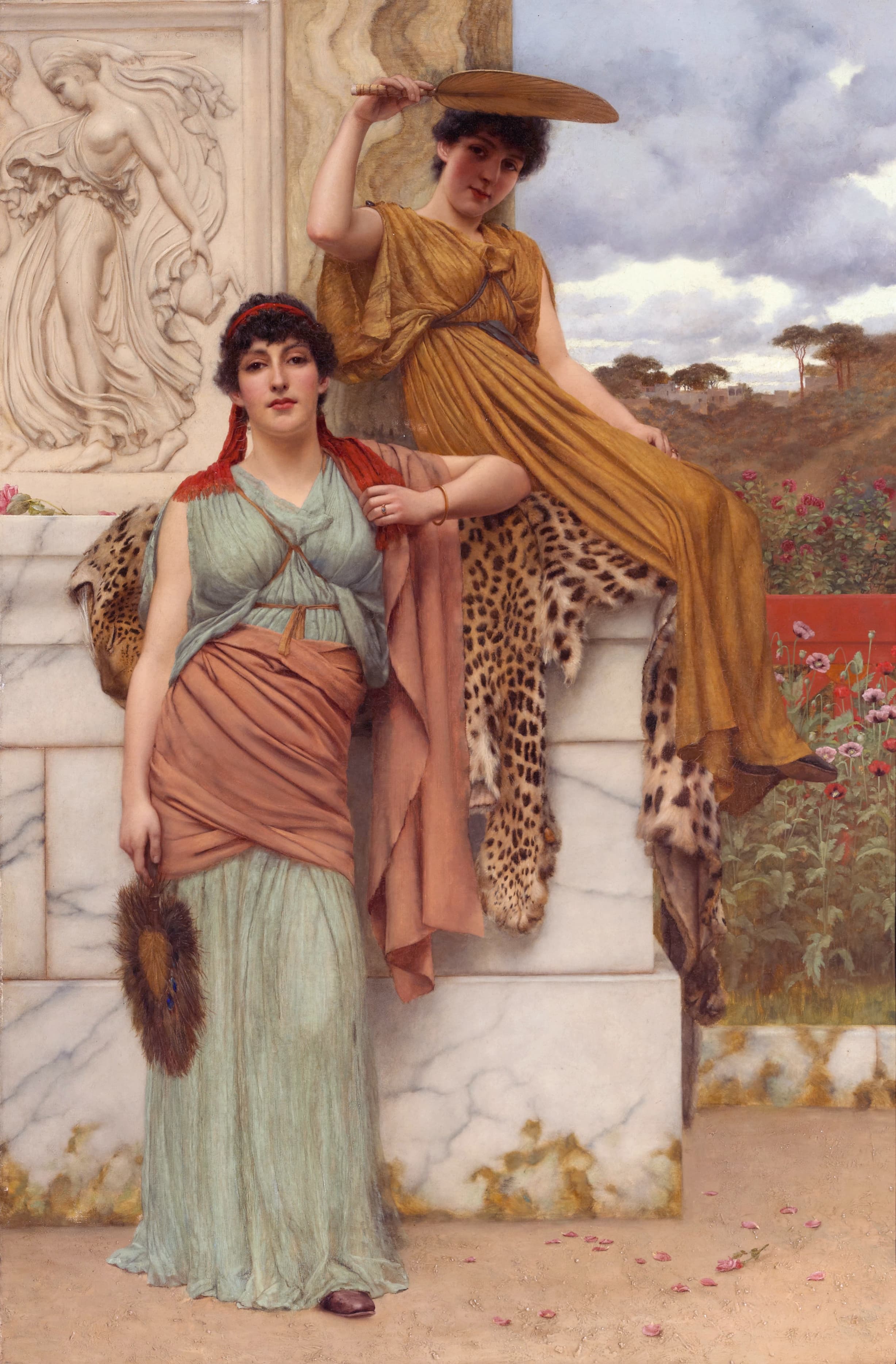 《等待游行队伍》（Waiting For The Procession）｜约翰·威廉·戈德沃德 John William Godward｜不明