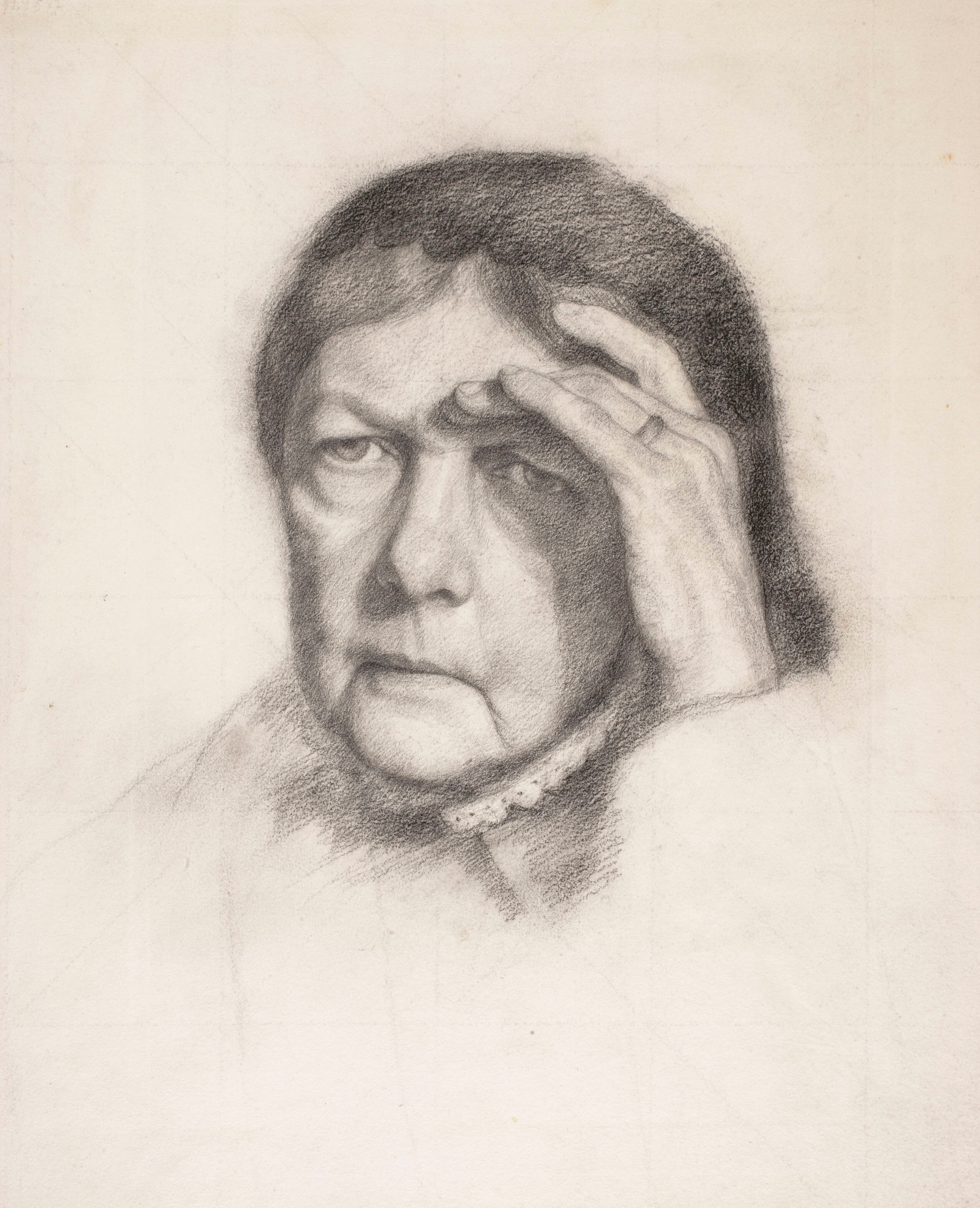 《母亲的肖像，绘画研究》（Mother’s portrait, study for the painting）｜约瑟夫·潘凯维奇 Józef Pankiewicz｜1900