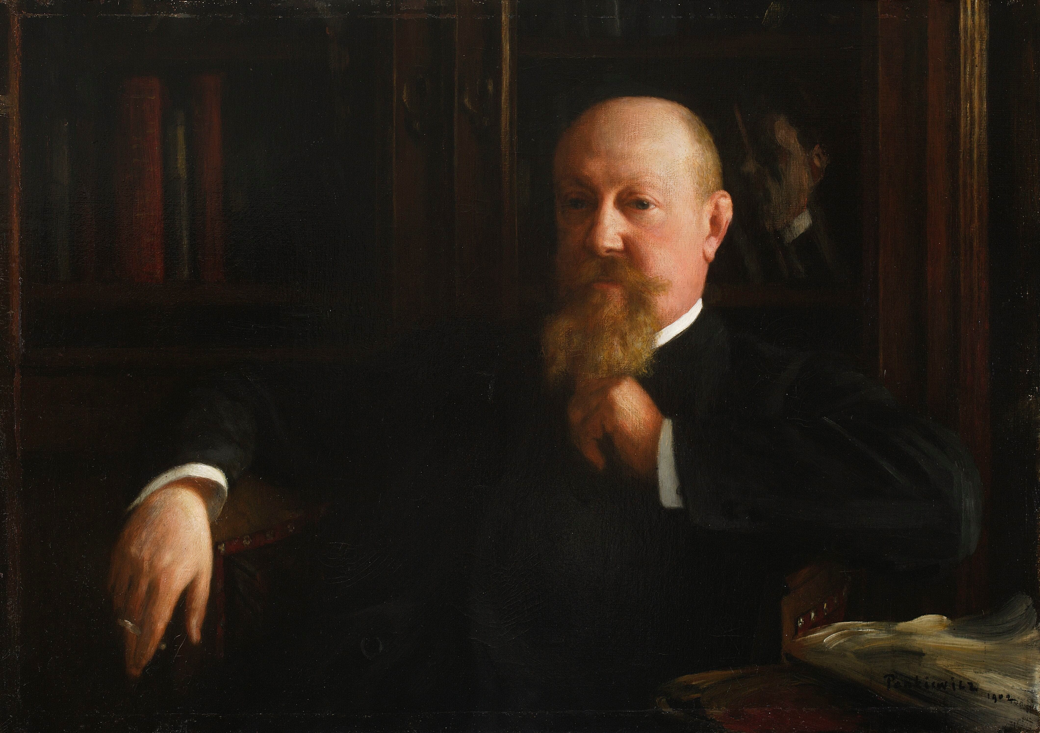 《亚当·马克西米利安·奥德菲尔德的肖像》（Portrait of Adam Maksymilian Oderfeld）｜约瑟夫·潘凯维奇 Józef Pankiewicz｜1902