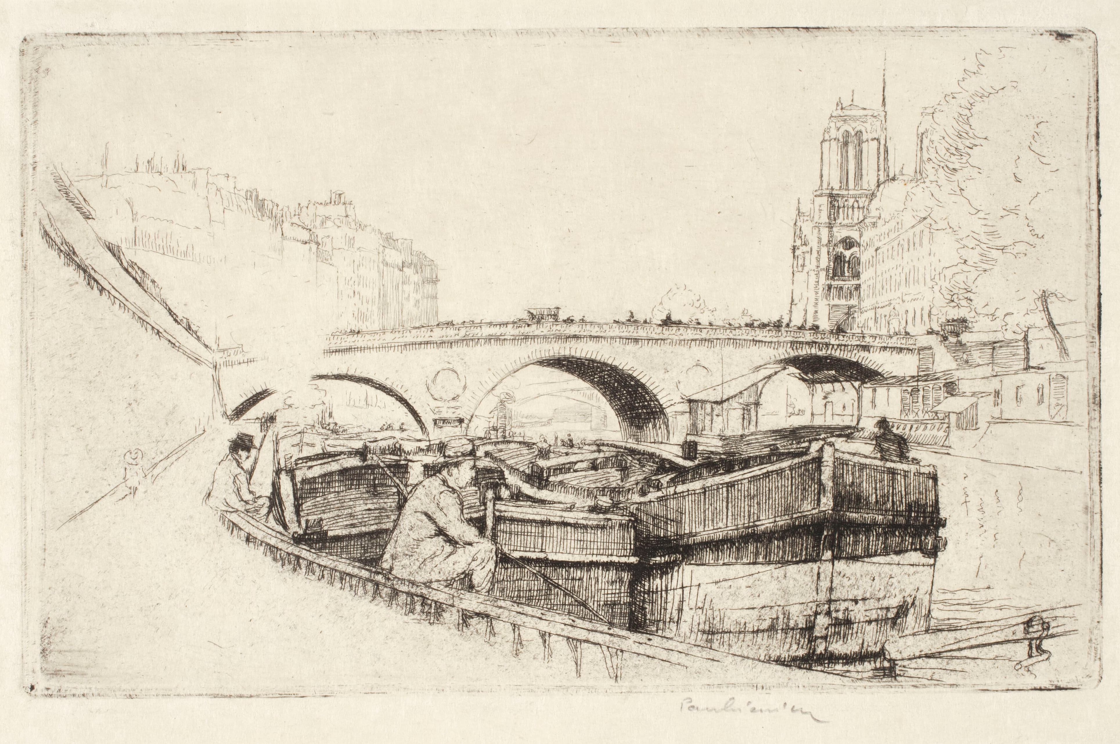 《圣米歇尔桥在巴黎》（Saint Michel Bridge in Paris）｜约瑟夫·潘凯维奇 Józef Pankiewicz｜1903