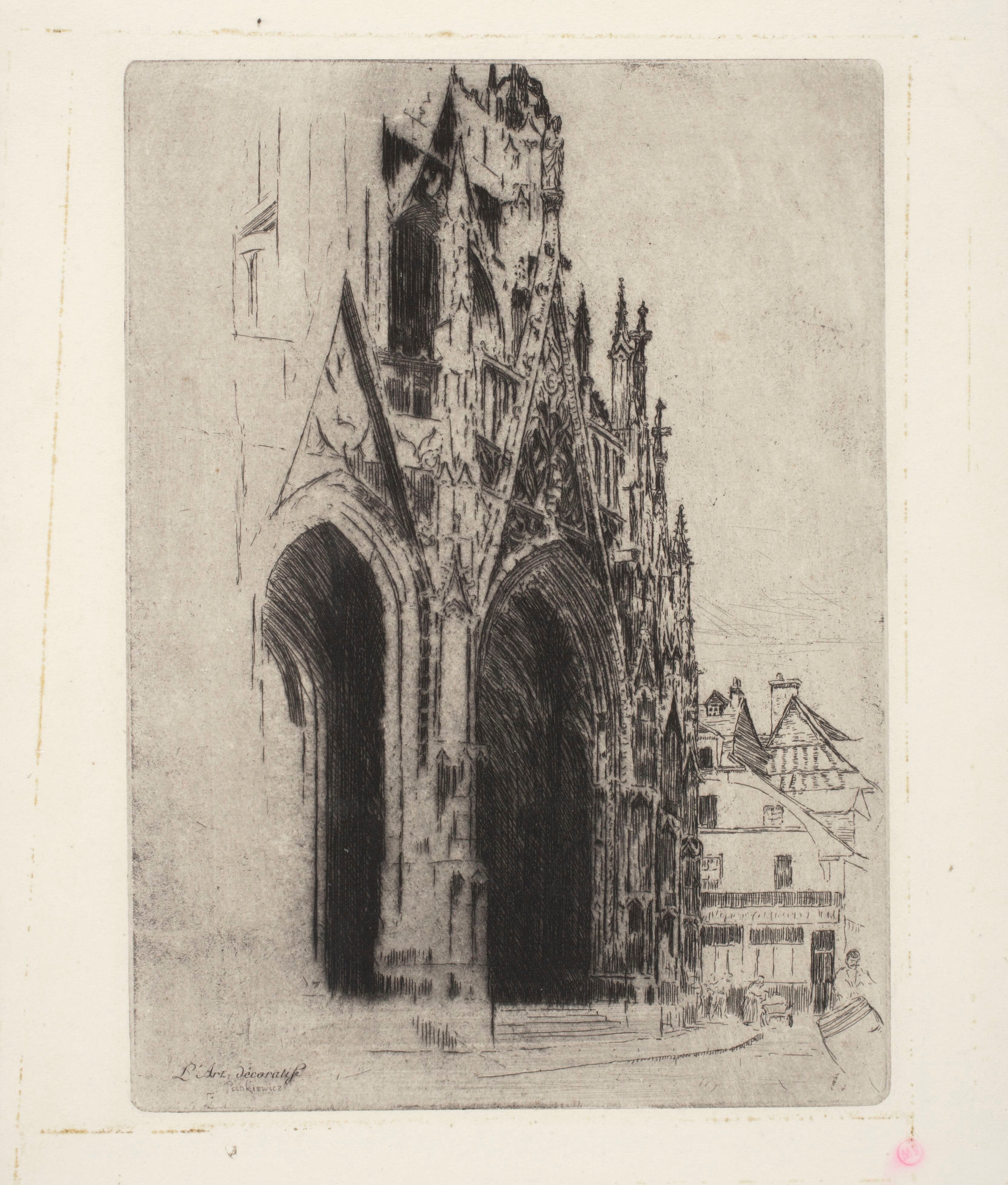 《鲁昂圣马卢教堂的门户》（Portal of the Church of Saint Maclou in Rouen）｜约瑟夫·潘凯维奇 Józef Pankiewicz｜1904