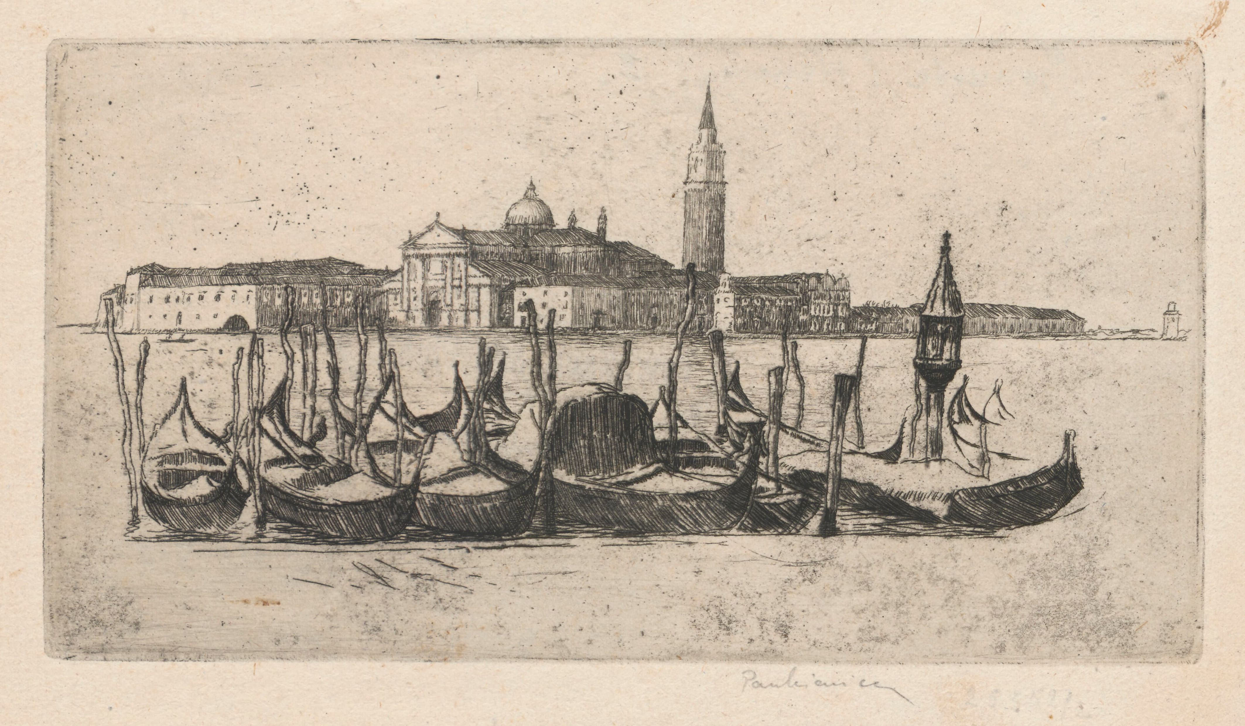 《威尼斯 – 贡多拉》（Venice – Gondolas）｜约瑟夫·潘凯维奇 Józef Pankiewicz｜1904