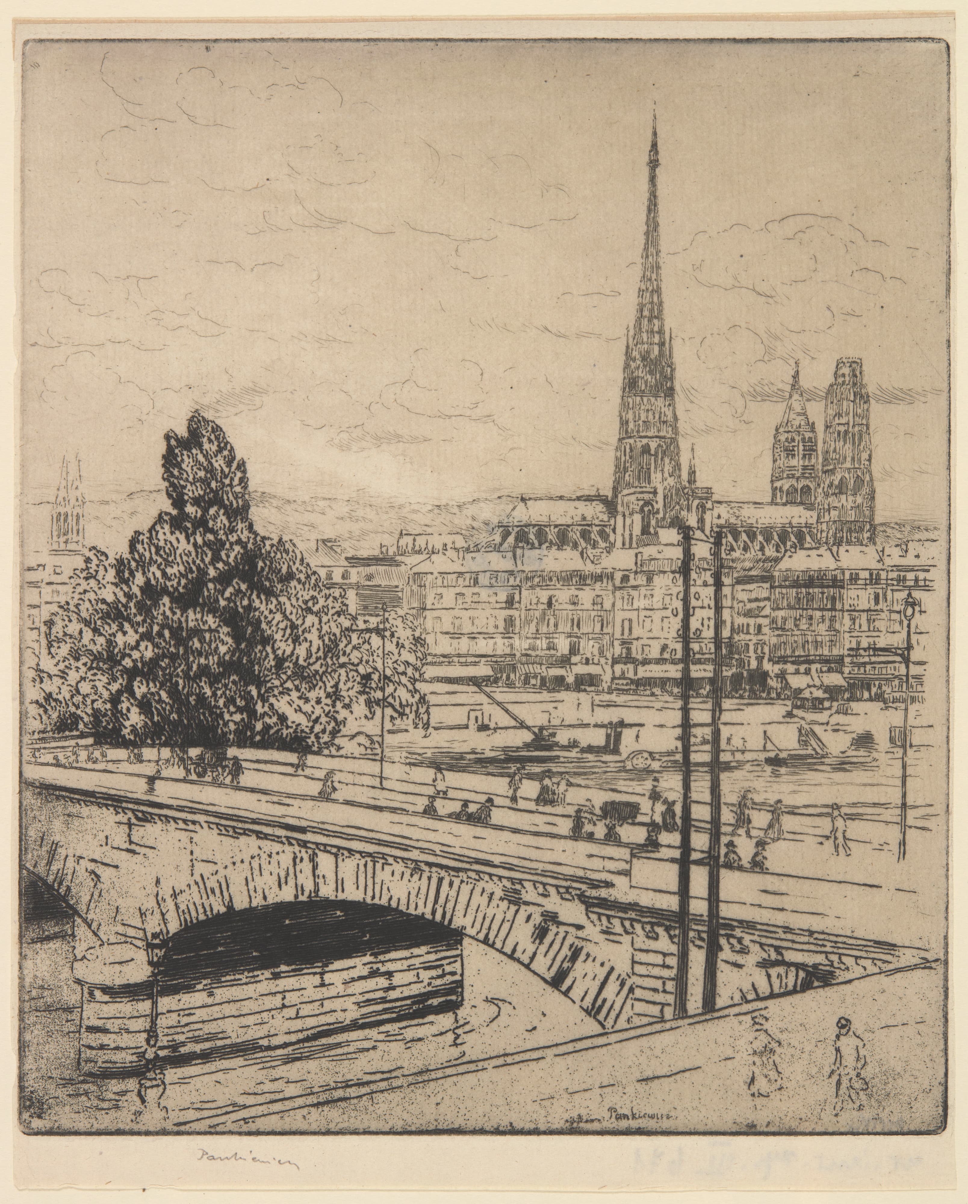 《鲁昂大教堂的视图》（View of the Cathedral in Rouen）｜约瑟夫·潘凯维奇 Józef Pankiewicz｜1904