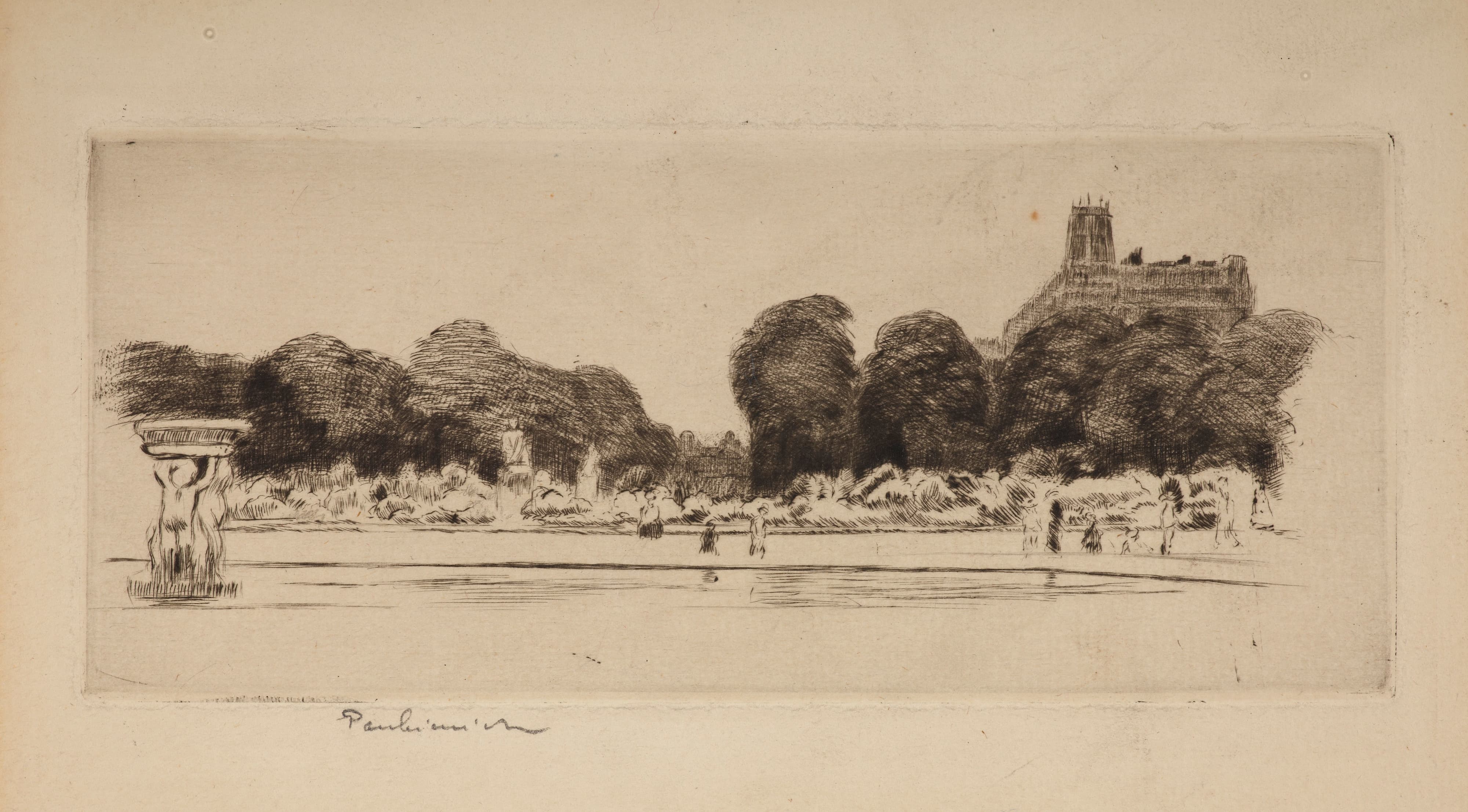 《巴黎卢森堡公园的片段》（Fragment from the Jardin du Luxembourgin Paris）｜约瑟夫·潘凯维奇 Józef Pankiewicz｜1906