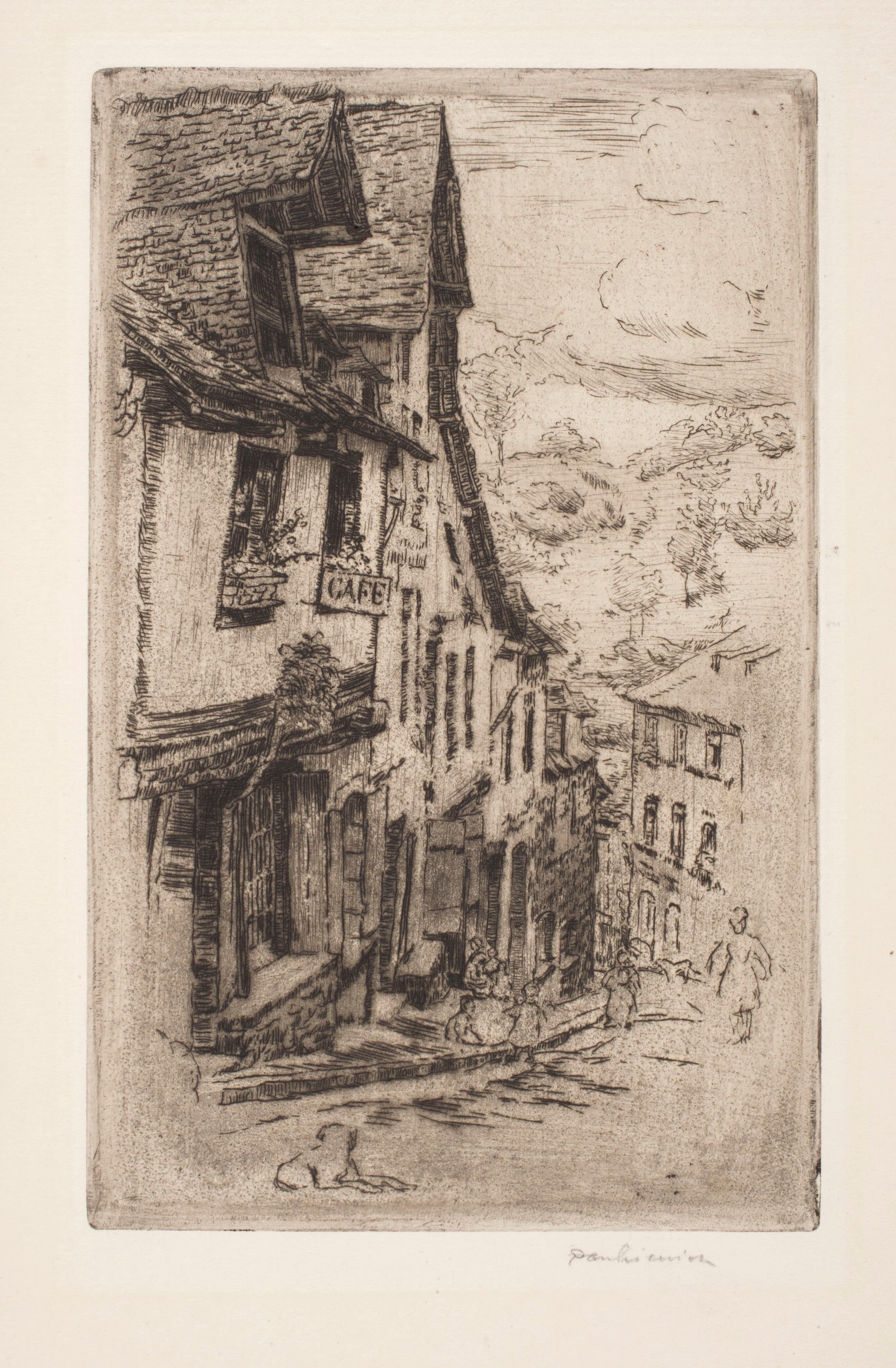 《迪南的杰祖尔街和一只狗》（Jerzual Street in Dinan, with a dog）｜约瑟夫·潘凯维奇 Józef Pankiewicz｜1906