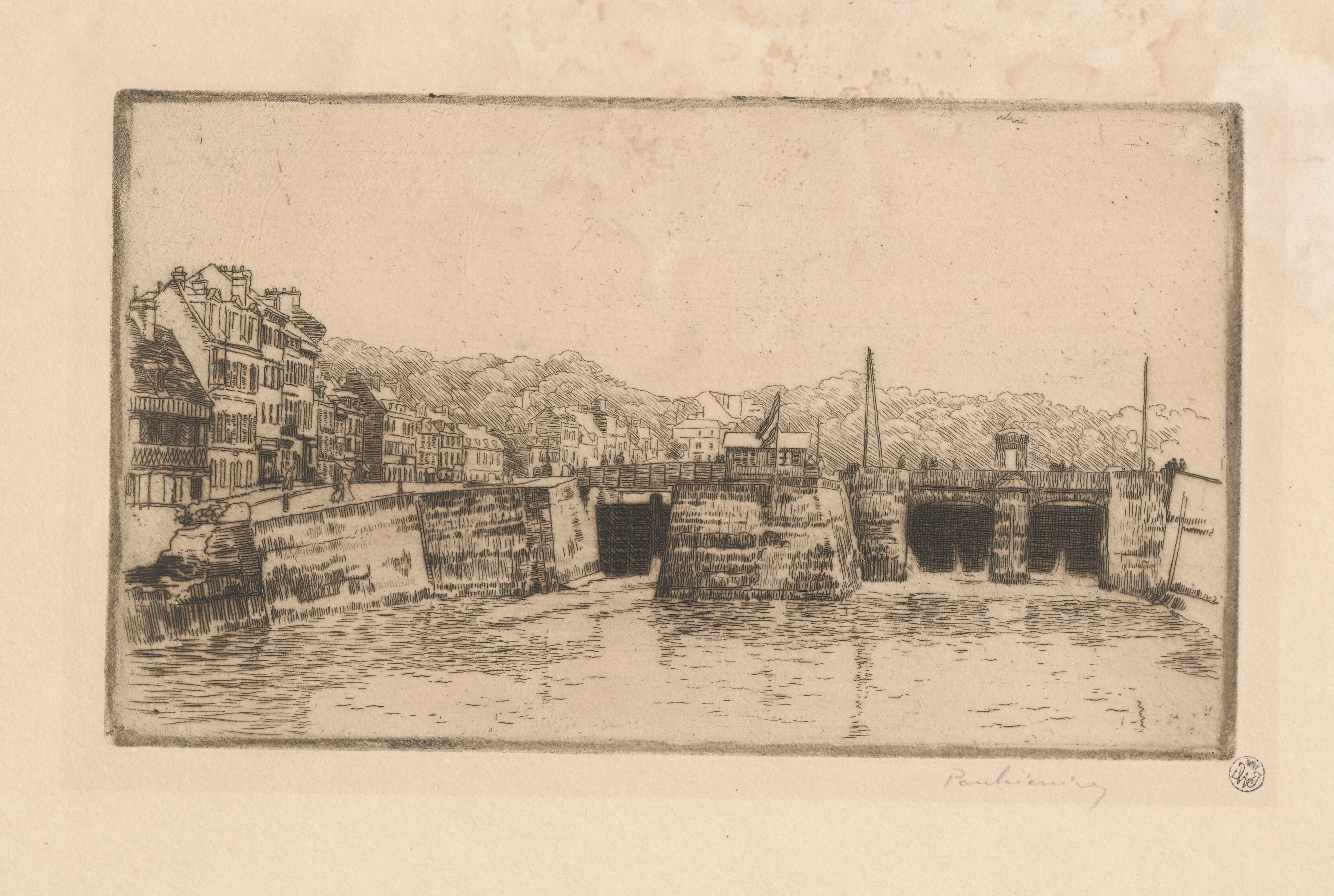 《St. Valery-en-Caux 水闸景观》（View of St. Valery-en-Caux, sluice）｜约瑟夫·潘凯维奇 Józef Pankiewicz｜1907