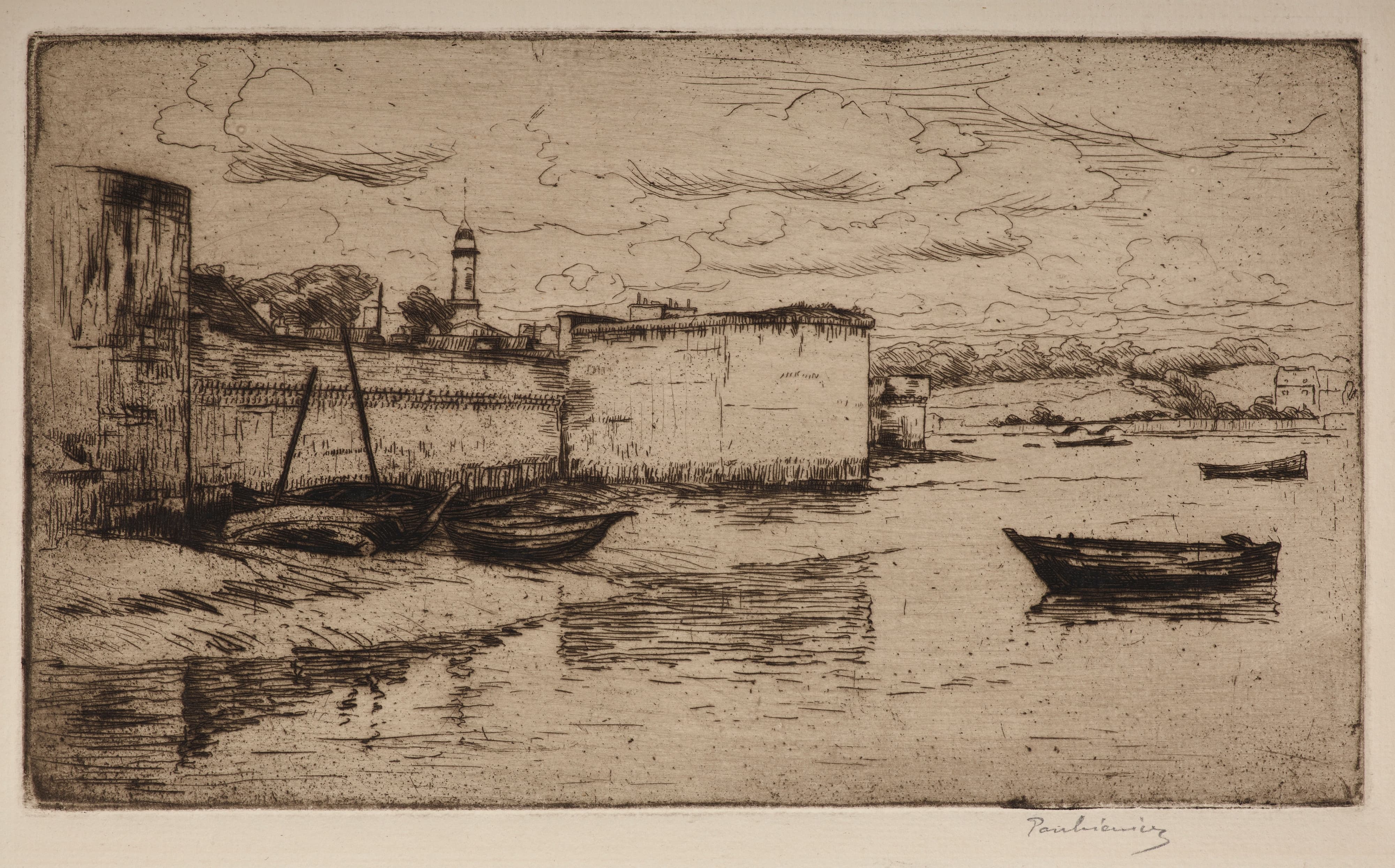 《孔卡尔诺的城墙》（City walls in Concarneau）｜约瑟夫·潘凯维奇 Józef Pankiewicz｜1908
