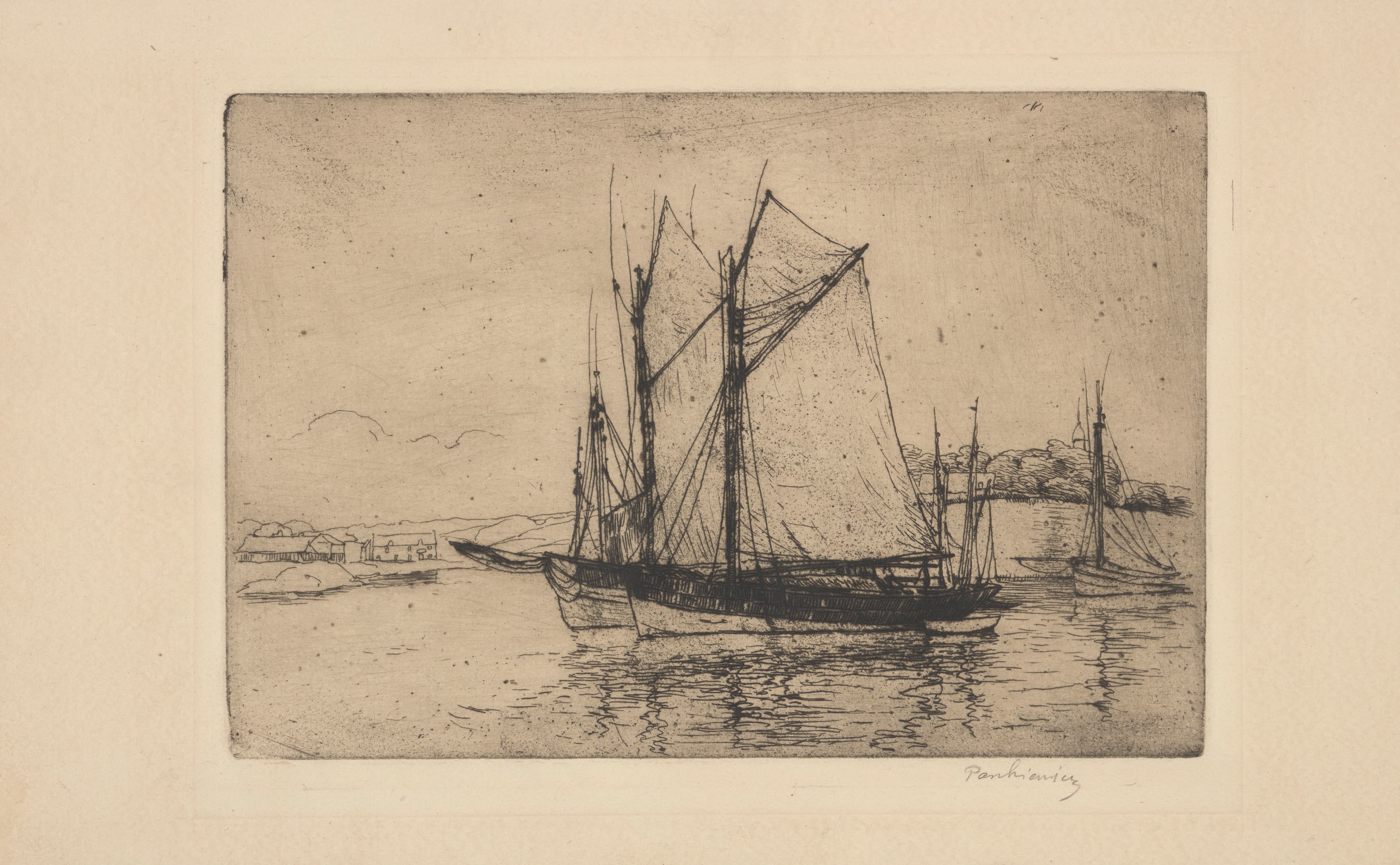 《孔卡尔诺港口》（Port in Concarneau）｜约瑟夫·潘凯维奇 Józef Pankiewicz｜1908