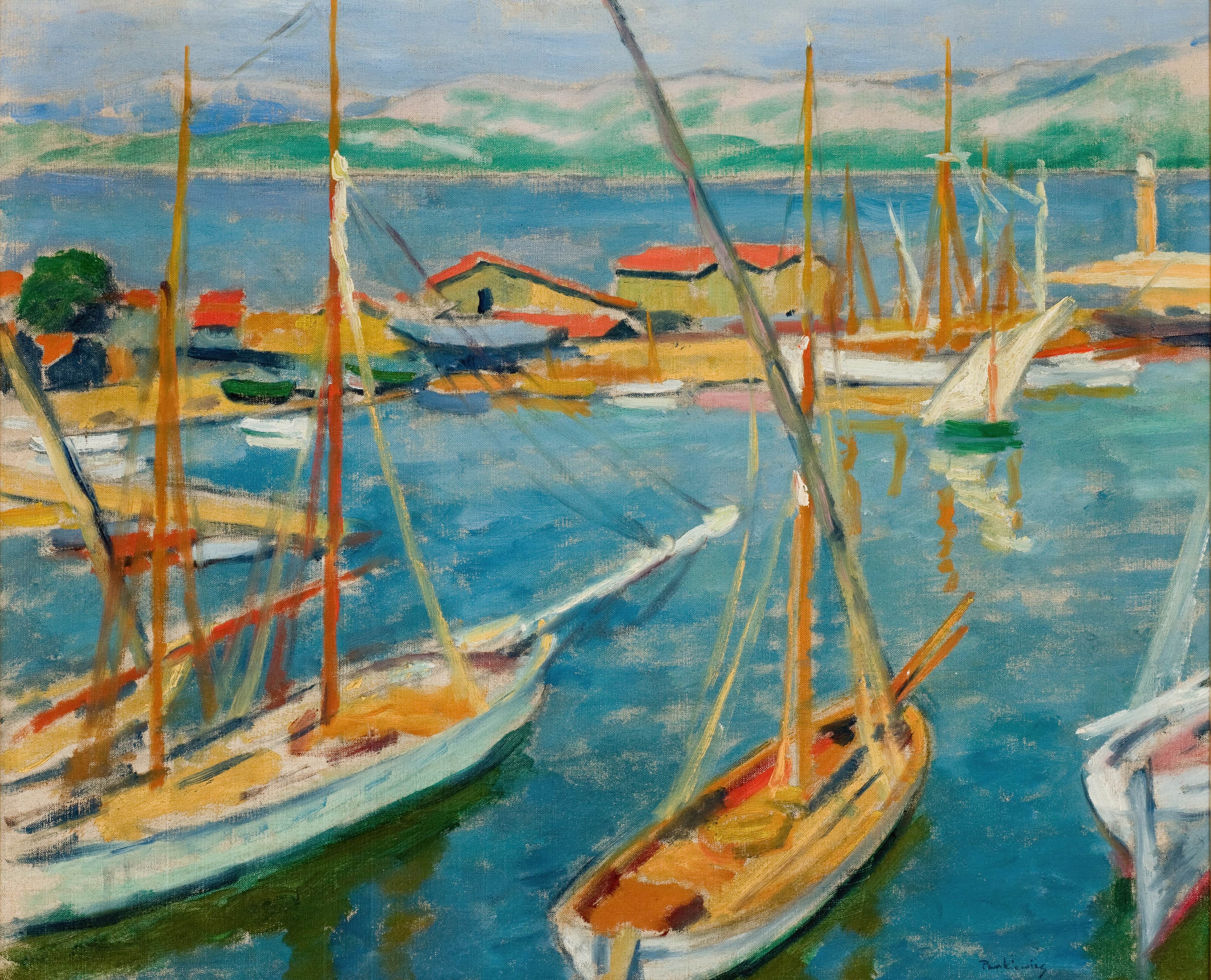 《圣特罗佩港口》（Harbour at Saint-Tropez）｜约瑟夫·潘凯维奇 Józef Pankiewicz｜1909