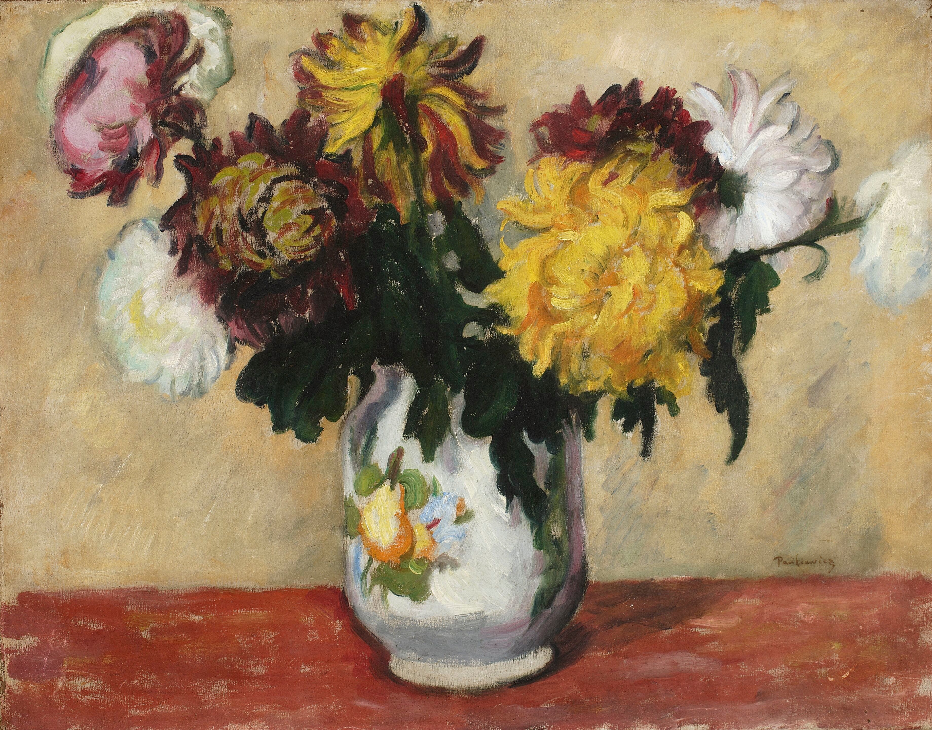 《菊花》（Chrysanthemums）｜约瑟夫·潘凯维奇 Józef Pankiewicz｜约 1910