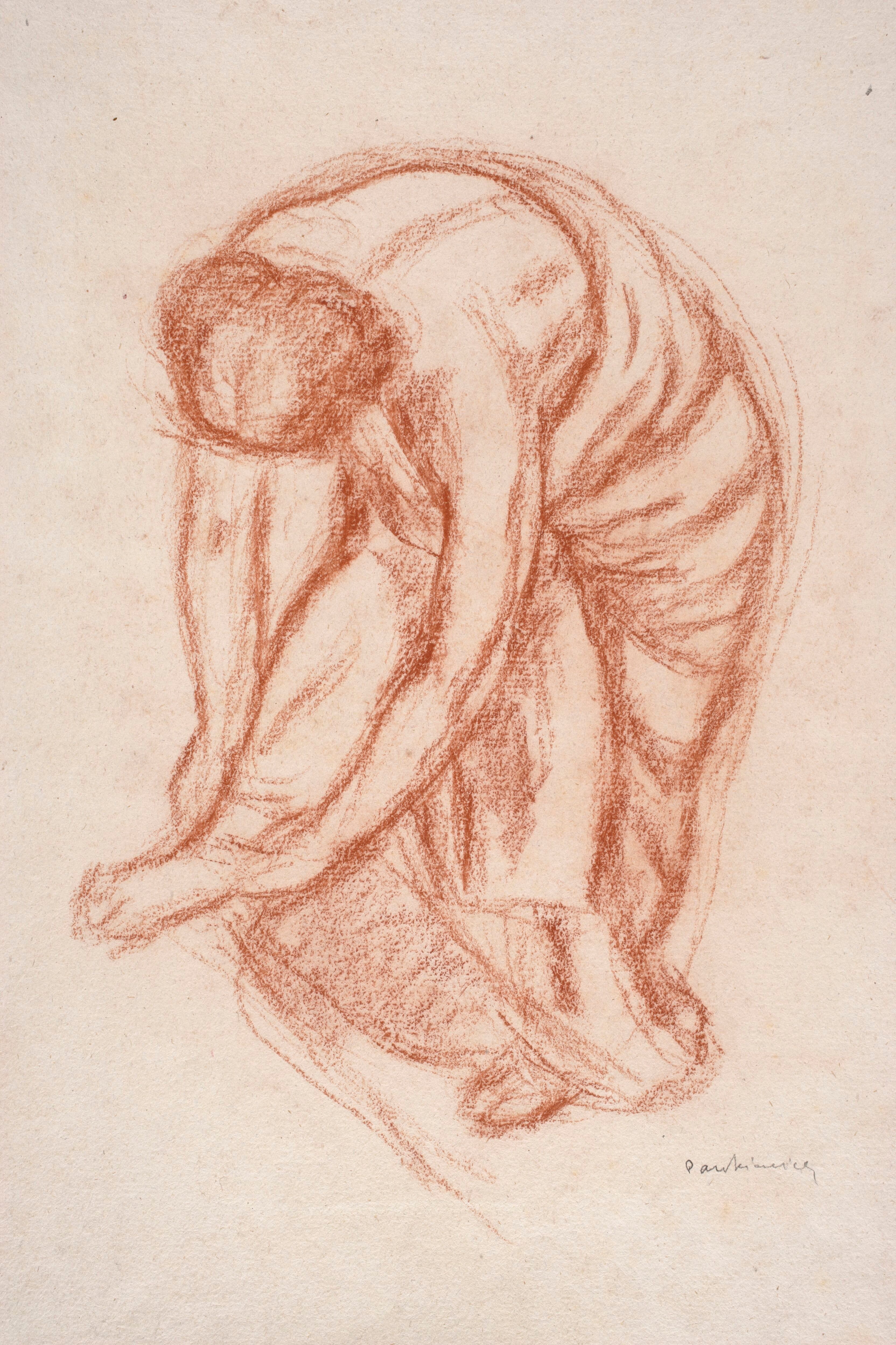 《系鞋带，学习绘画》（Tying a sandal, study for a painting）｜约瑟夫·潘凯维奇 Józef Pankiewicz｜1911