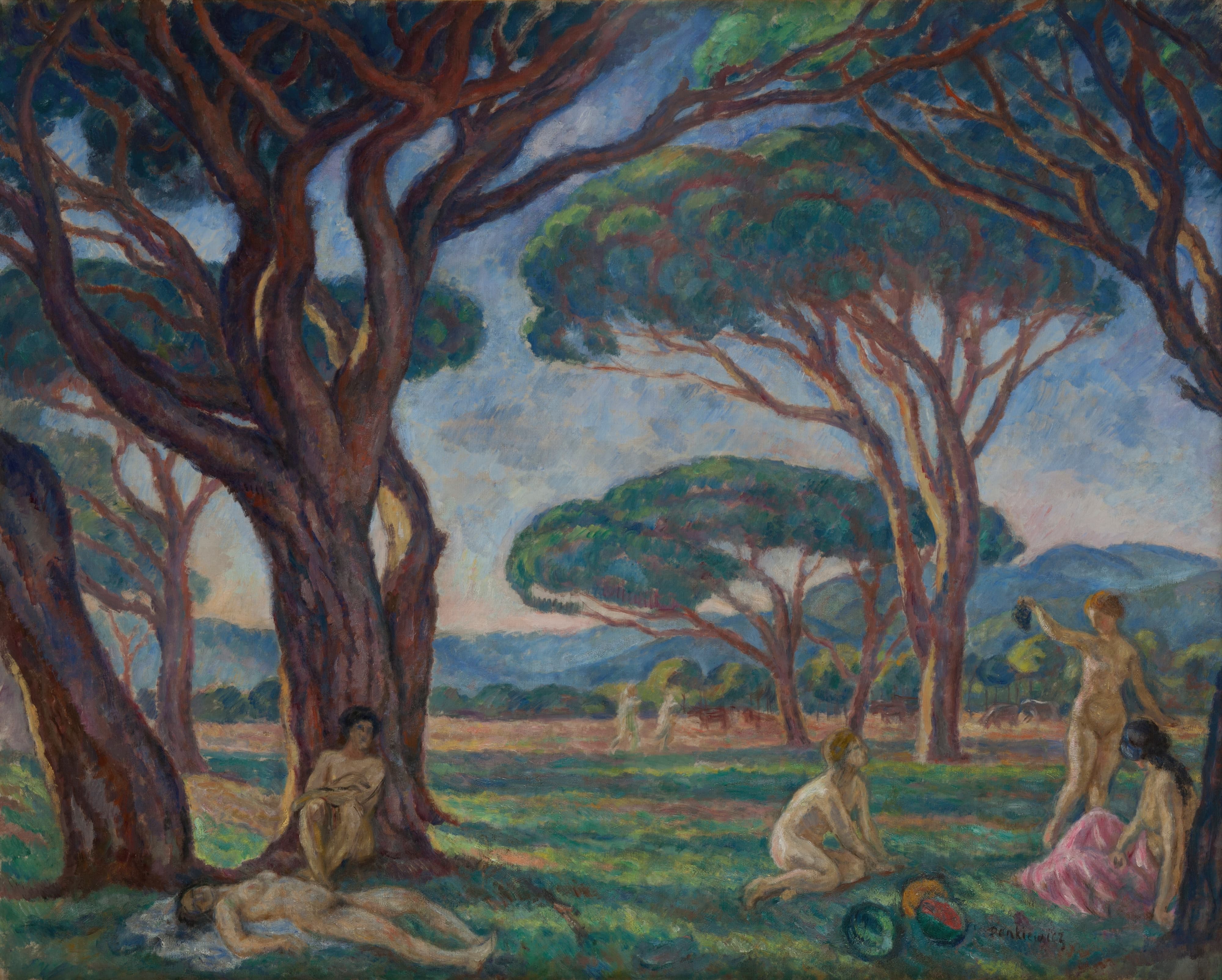 《普罗旺斯的田园风光》（Landscape from Provence with Idyllic Scenes）｜约瑟夫·潘凯维奇 Józef Pankiewicz｜1912