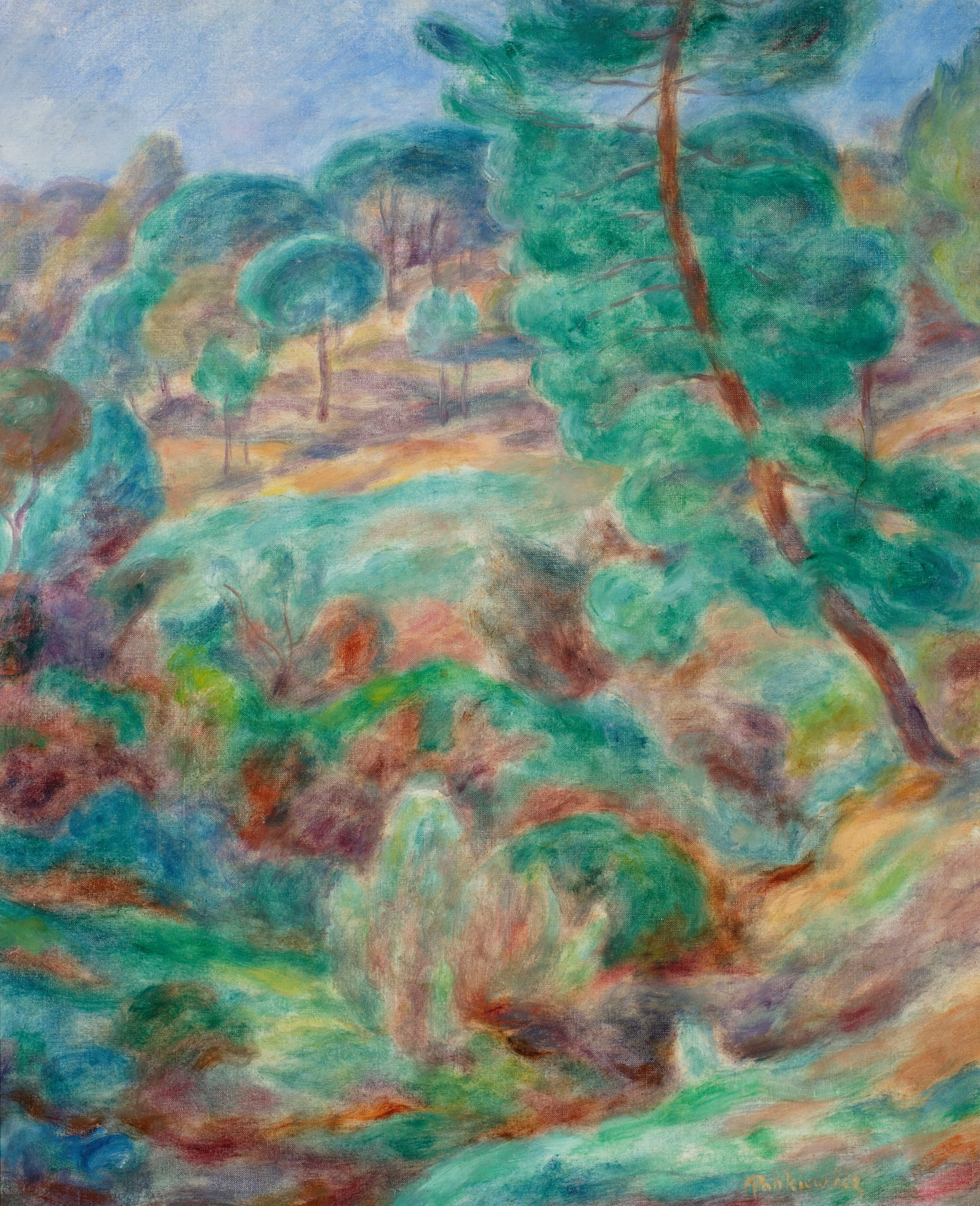 《圣特罗佩的风景 – 石松》（Landscape from Saint-Tropez – Stone pines）｜约瑟夫·潘凯维奇 Józef Pankiewicz｜1921