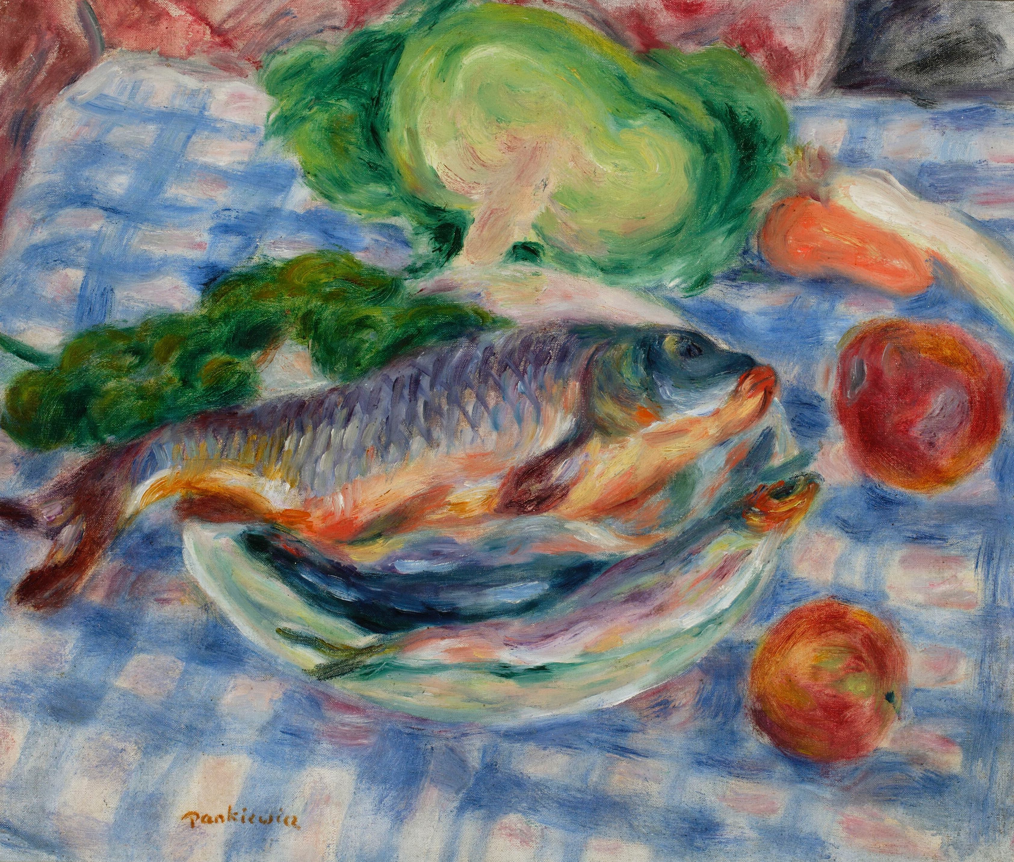 《静物——鲤鱼》（Still life – Carp）｜约瑟夫·潘凯维奇 Józef Pankiewicz｜1921