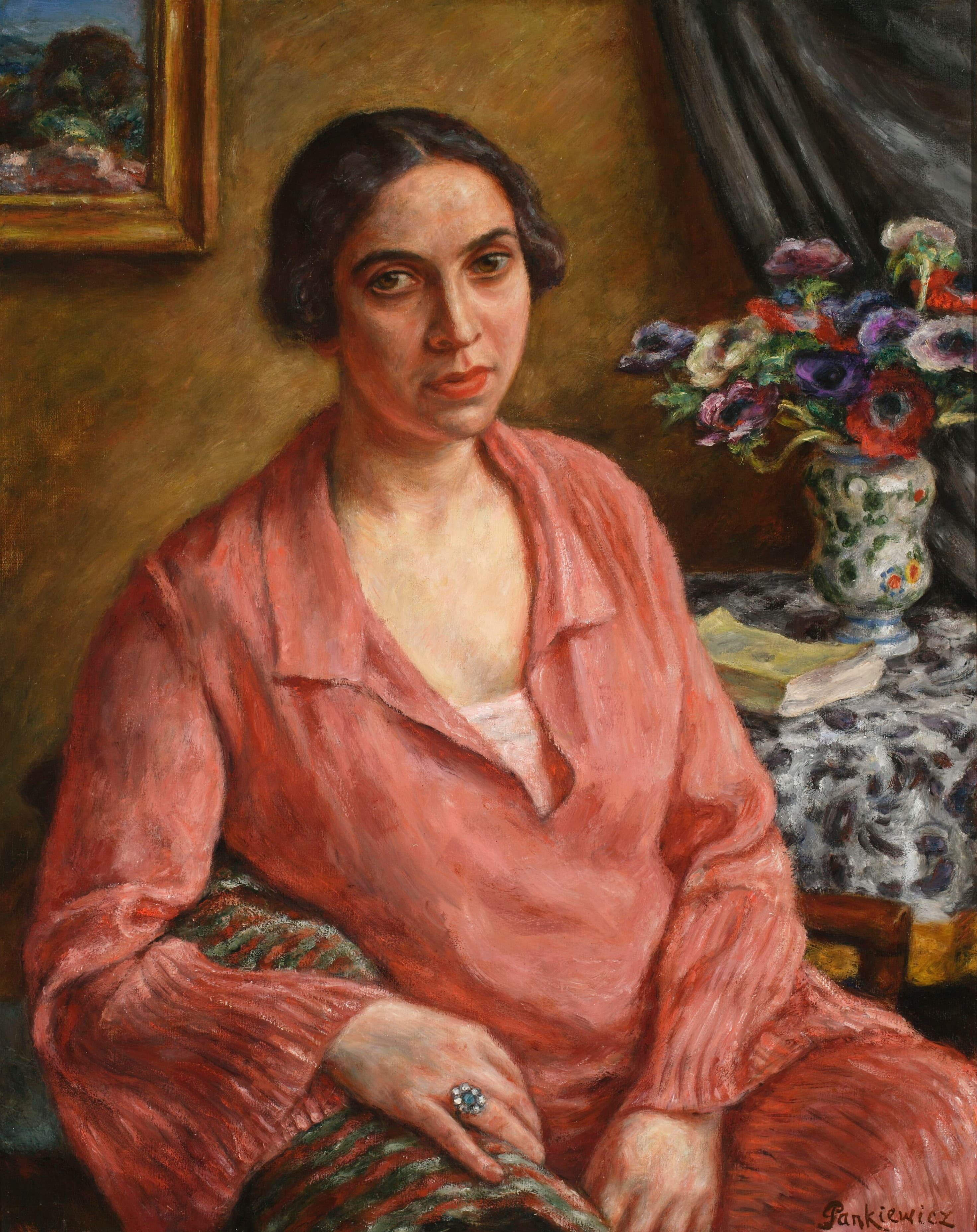 《玛丽亚·普罗恰斯卡的肖像》（Portrait of Maria Prochaska）｜约瑟夫·潘凯维奇 Józef Pankiewicz｜1929–1930