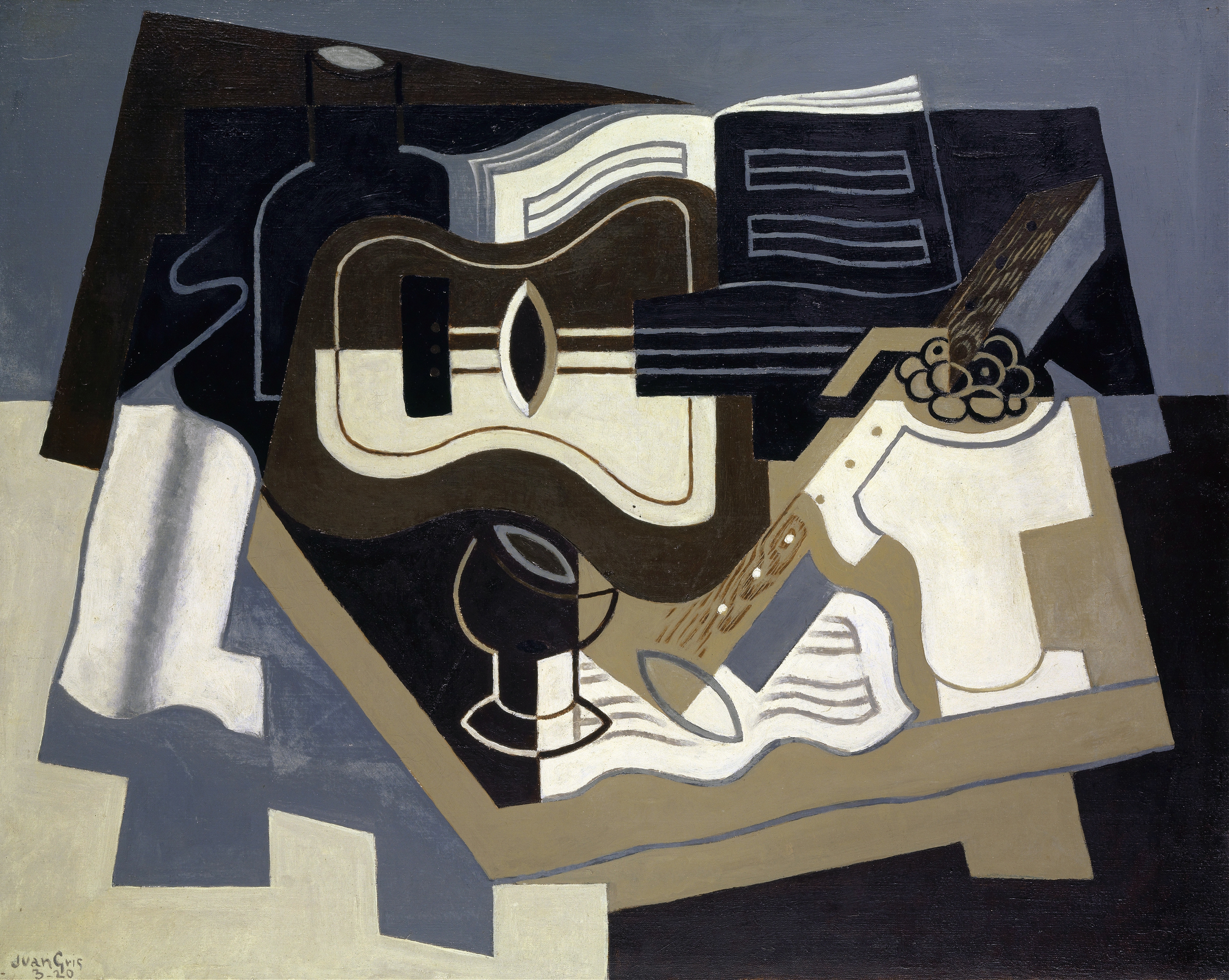 《吉他和单簧管》（guitar and clarinet）｜胡安·格里斯 Juan Gris｜1920