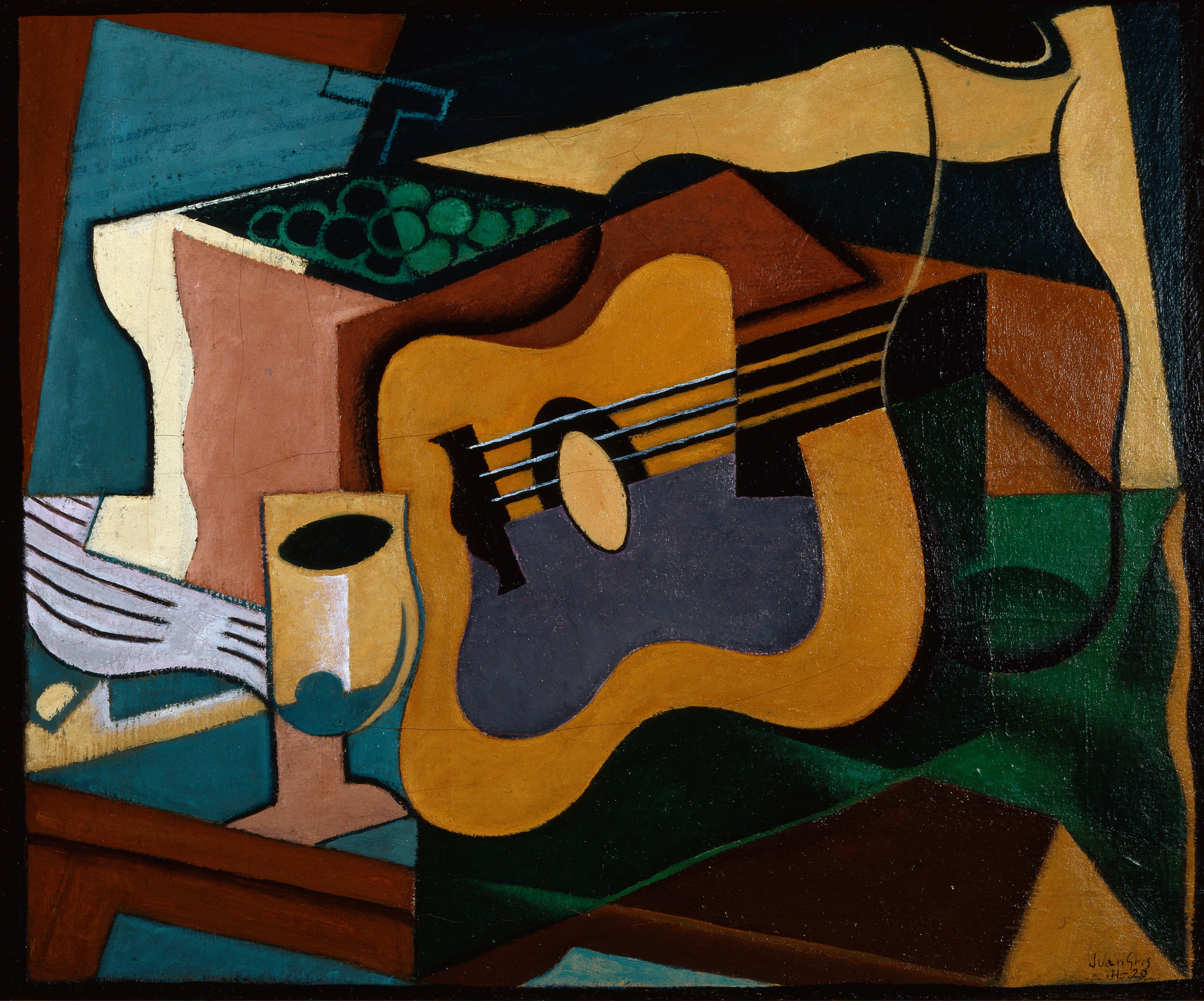 《有吉他的静物》（still life with guitar）｜胡安·格里斯 Juan Gris｜1920