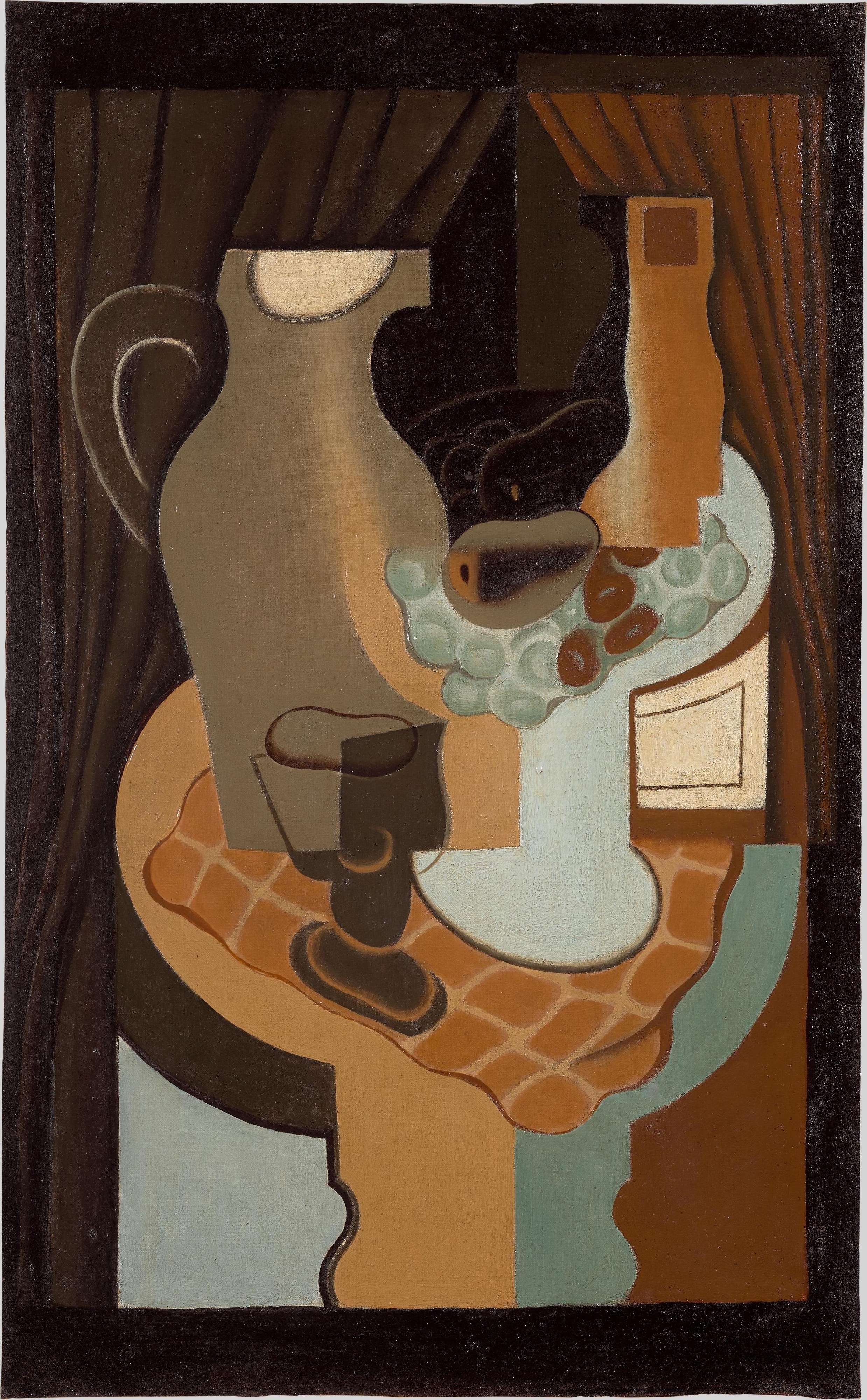 《水罐和水果盘 水罐和水果盘》（pitcher and fruit bowl pitcher and fruit bowl）｜胡安·格里斯 Juan Gris｜1921