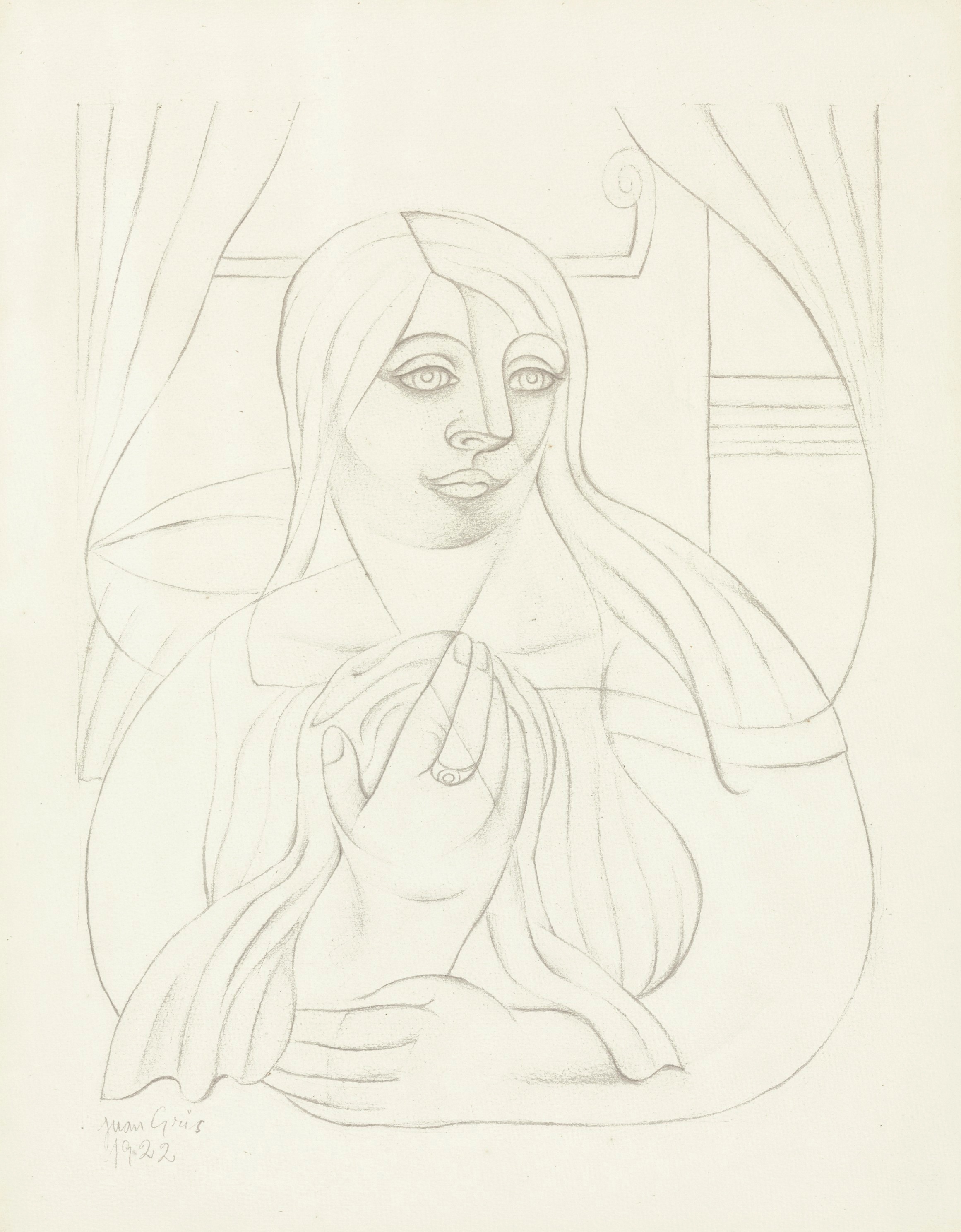 《年轻女孩的肖像》（portrait of young girl）｜胡安·格里斯 Juan Gris｜1922