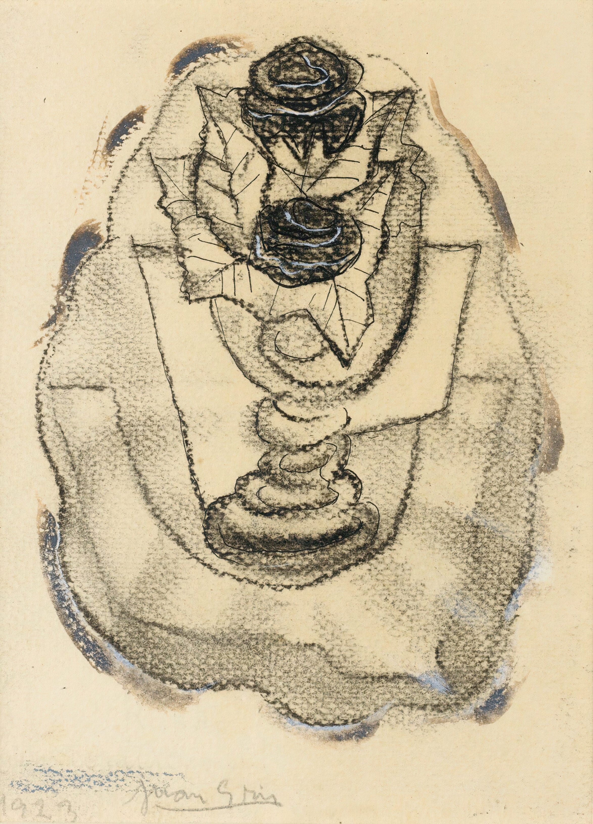 《有花瓶玫瑰的静物》（still life with vase of roses）｜胡安·格里斯 Juan Gris｜1923