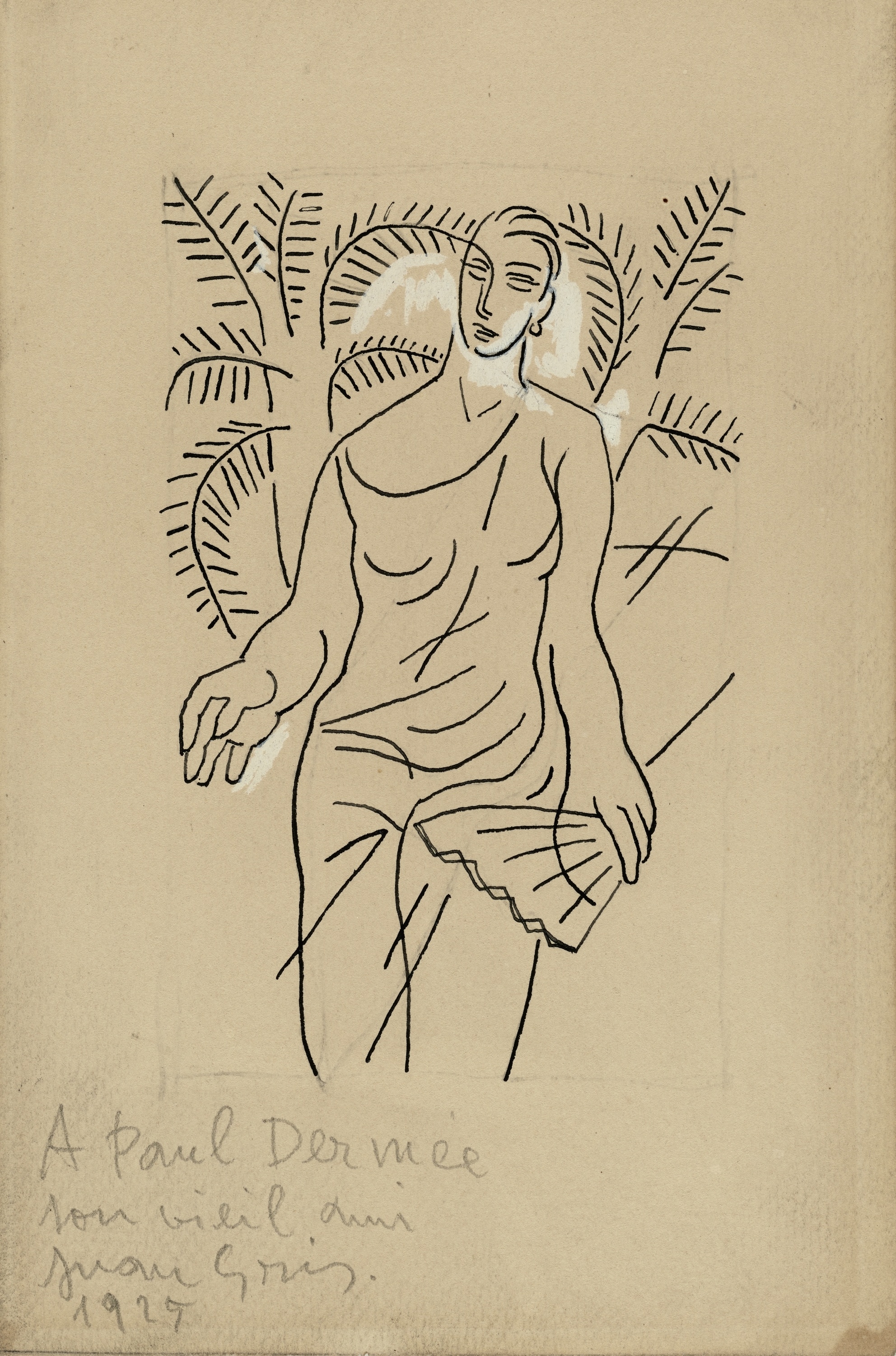 《femme 一个拿着扇子的长尾女人》（femme a l eventail woman with a fan）｜胡安·格里斯 Juan Gris｜1925