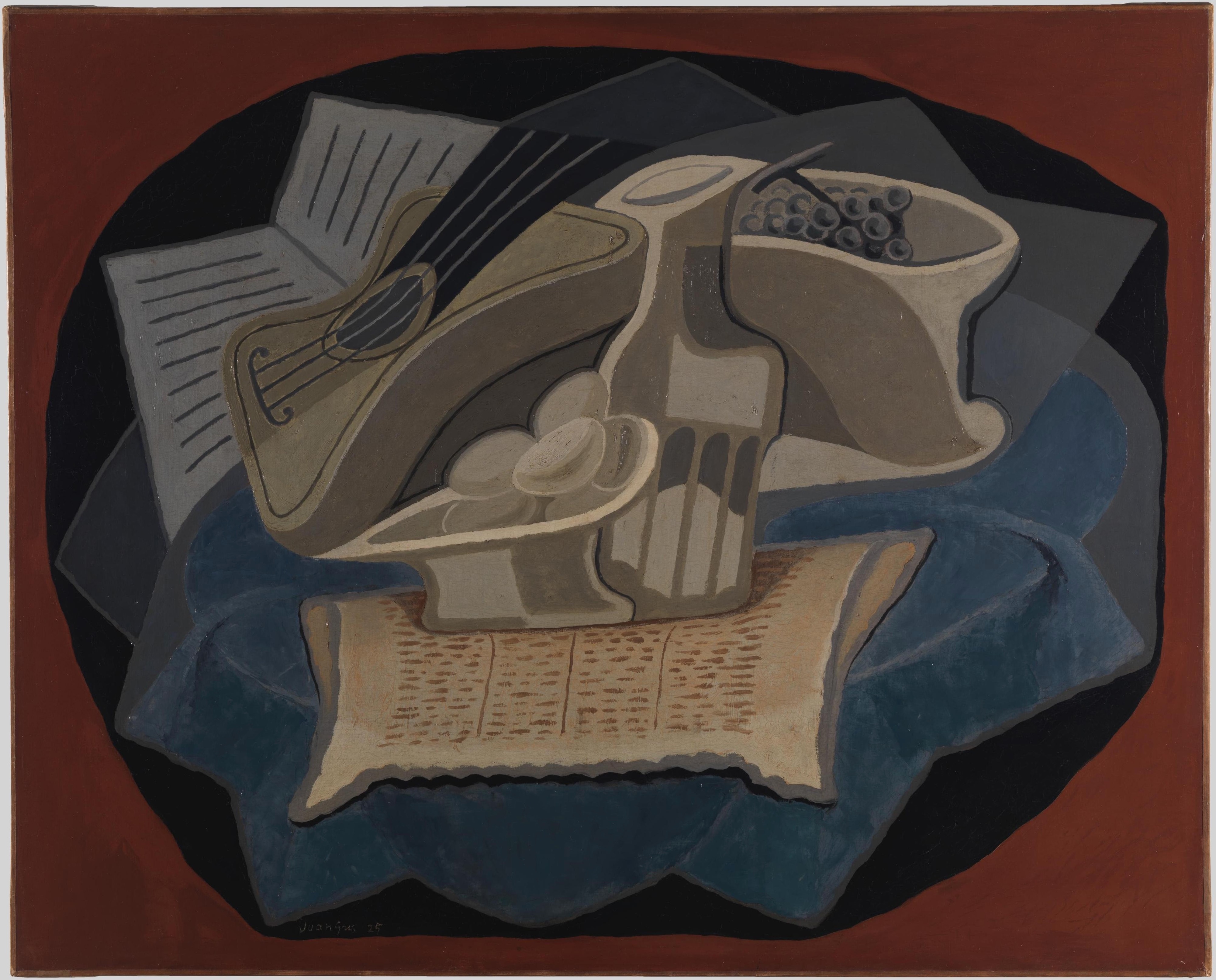 《蓝色地毯 蓝色地毯》（the blue carpet the blue carpet）｜胡安·格里斯 Juan Gris｜1925