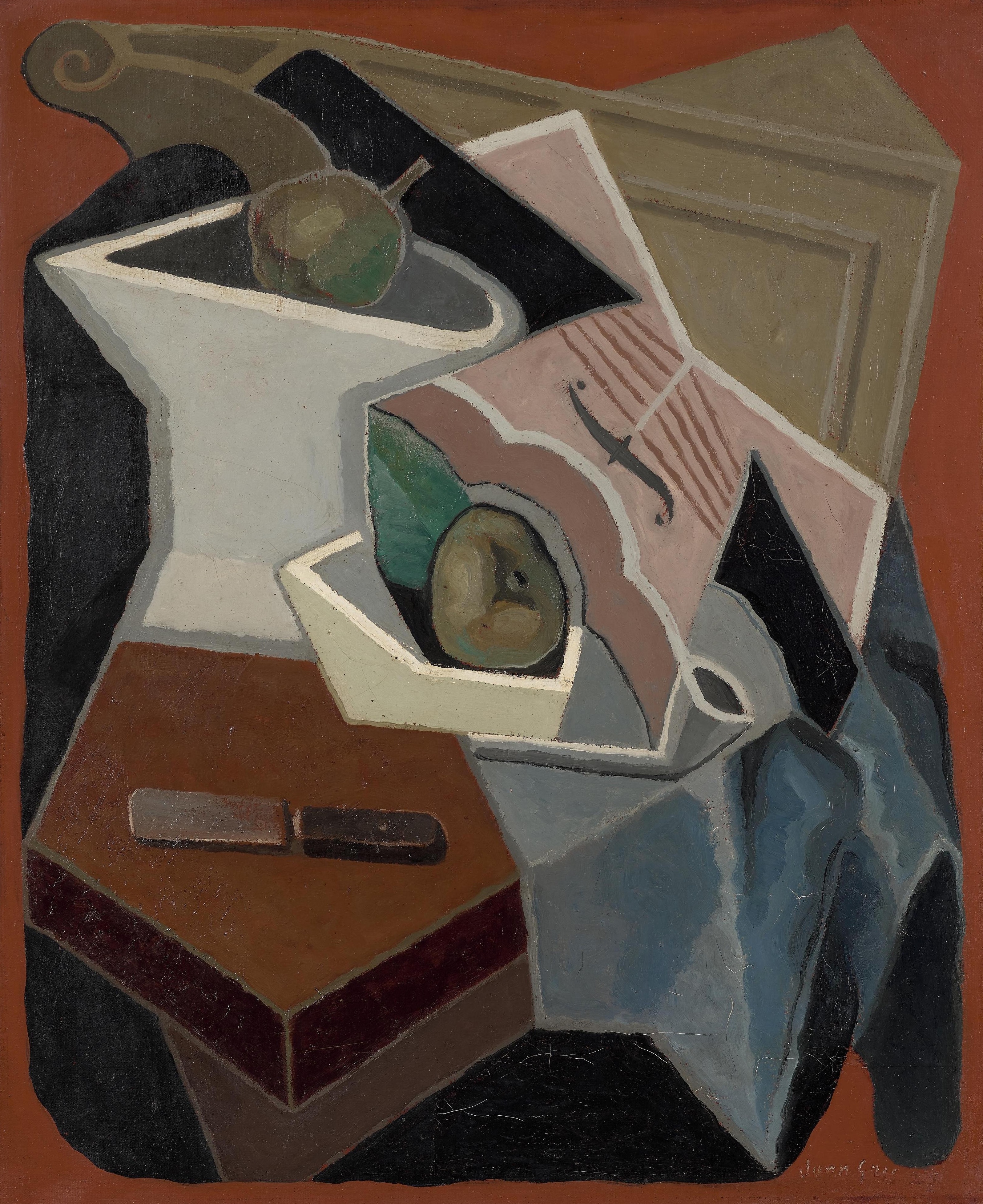 《小提琴和水果盘 小提琴和水果盘》（violin and fruit dish violin and fruit dish）｜胡安·格里斯 Juan Gris｜1925