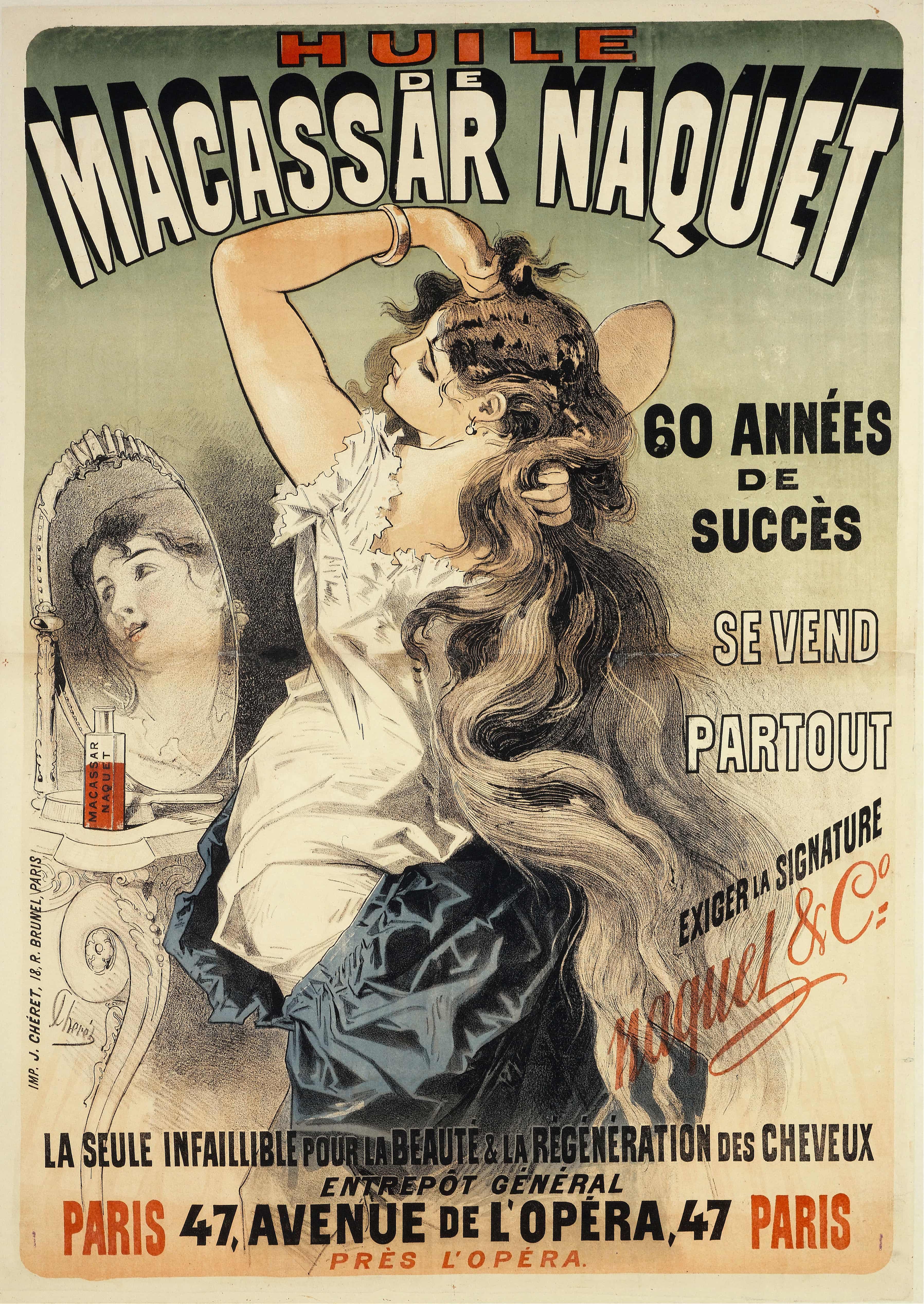 《纳克望卡萨油》（Naquet Macassar Oil）｜朱尔·谢雷 Jules Chéret｜1877