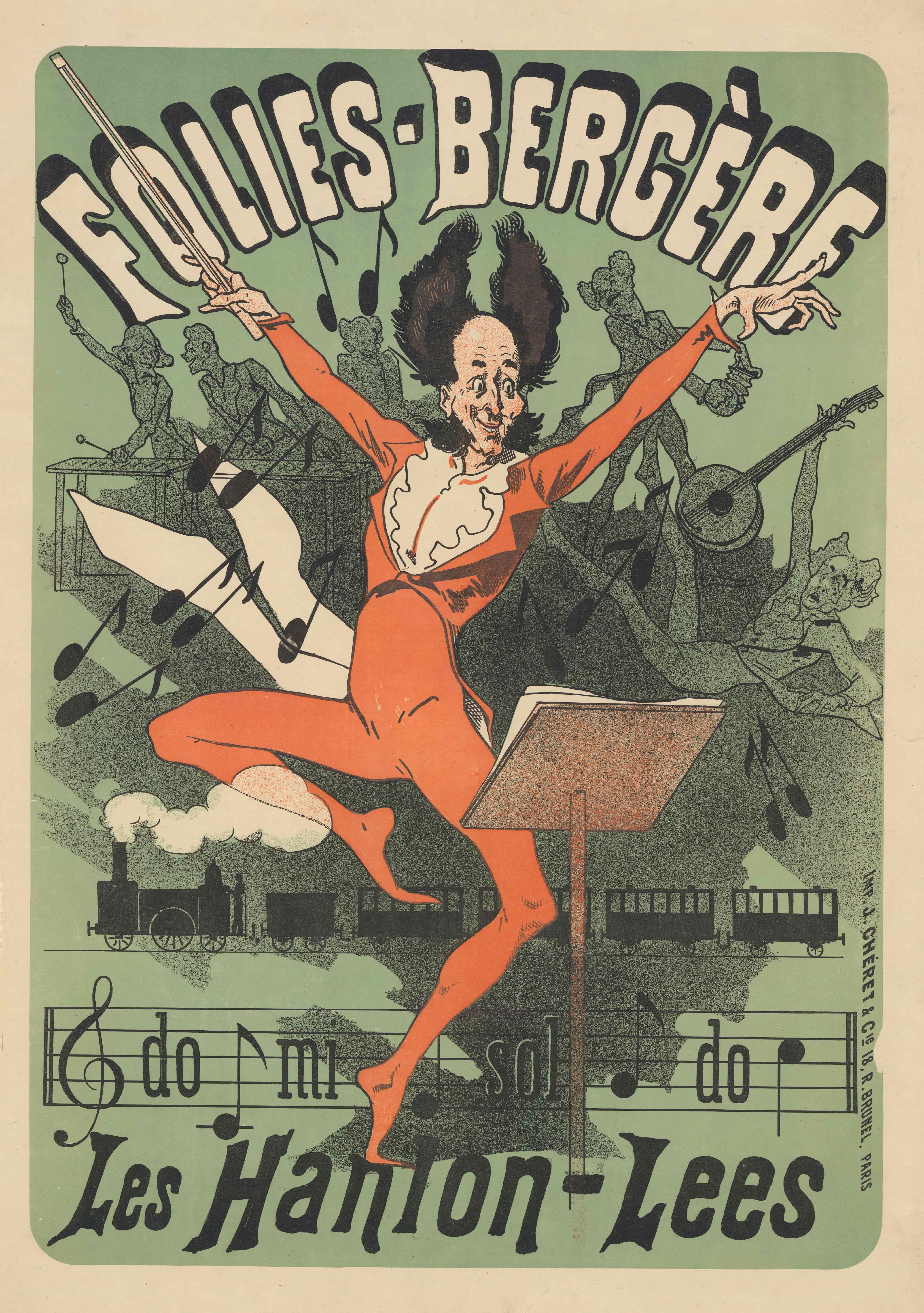 《游乐厅。 C-mi-g-do。汉隆-李斯》（Folies Bergère. C-mi-g-do. The Hanlon-Lees）｜朱尔·谢雷 Jules Chéret｜1878