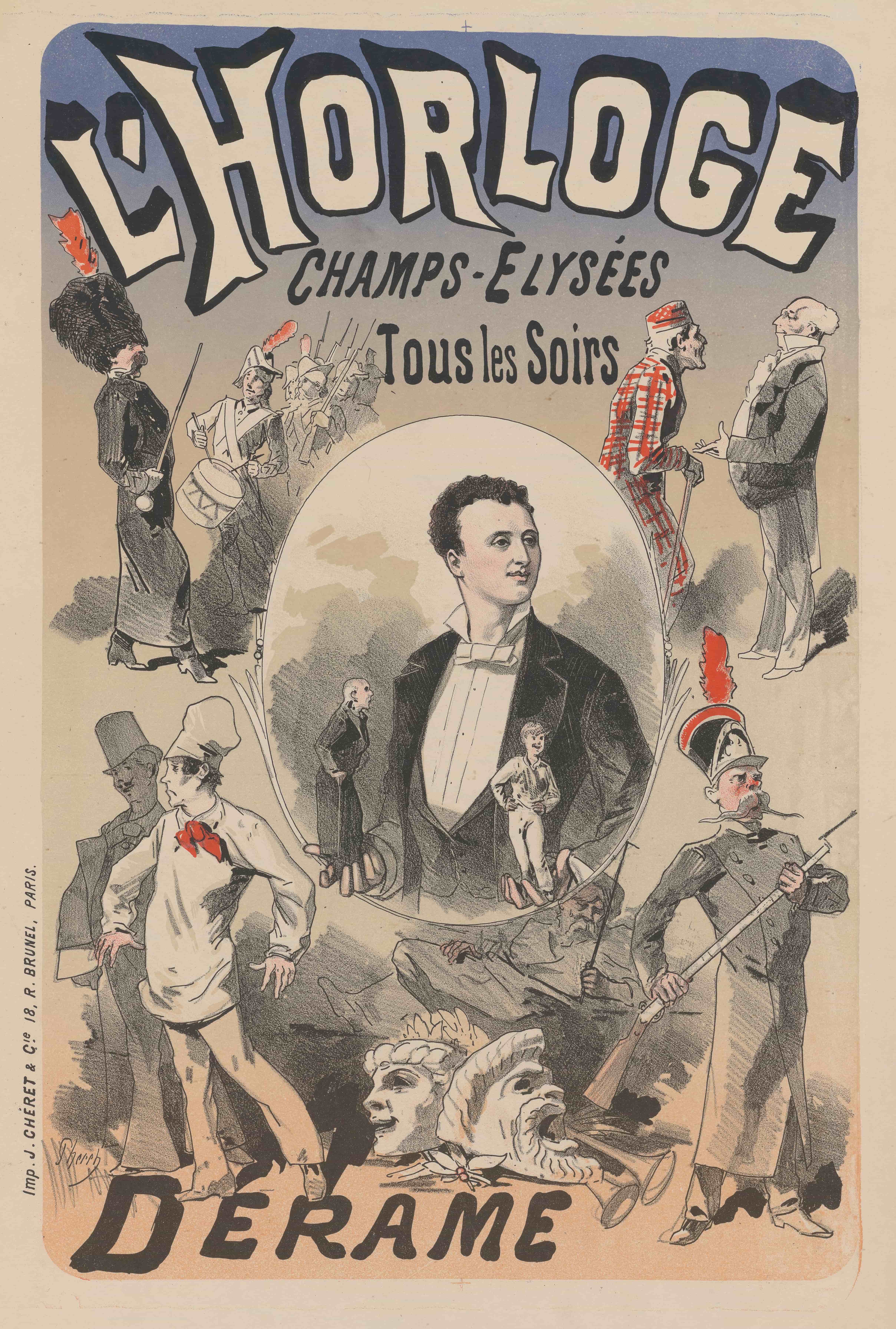 《时钟。德拉梅》（The Clock. Derame）｜朱尔·谢雷 Jules Chéret｜1878