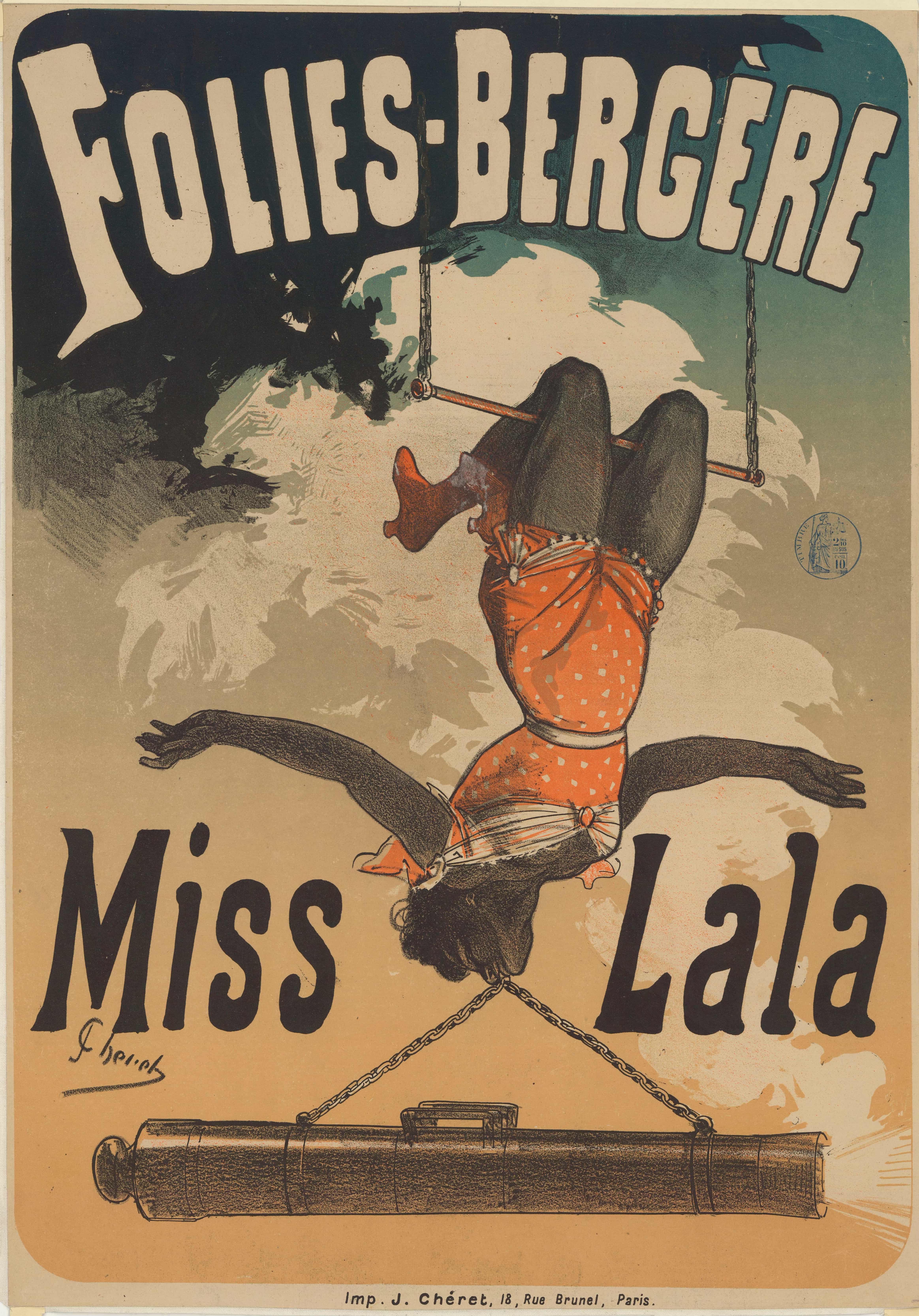 《游乐厅。拉拉小姐》（Folies Bergère. Miss Lala）｜朱尔·谢雷 Jules Chéret｜1880