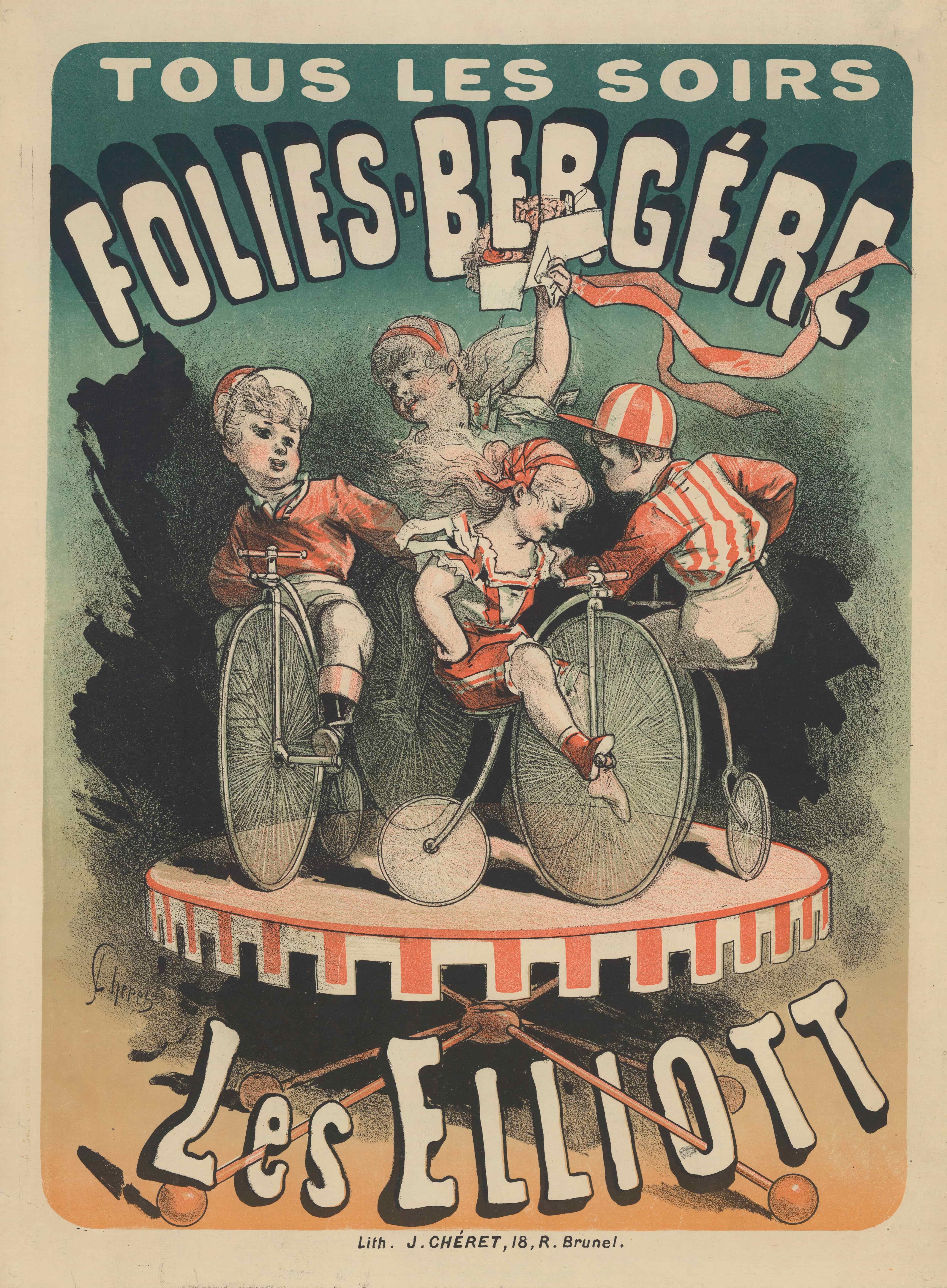 《Folies-Bergère。艾略特夫妇》（Folies-Bergère. The Elliotts）｜朱尔·谢雷 Jules Chéret｜1880