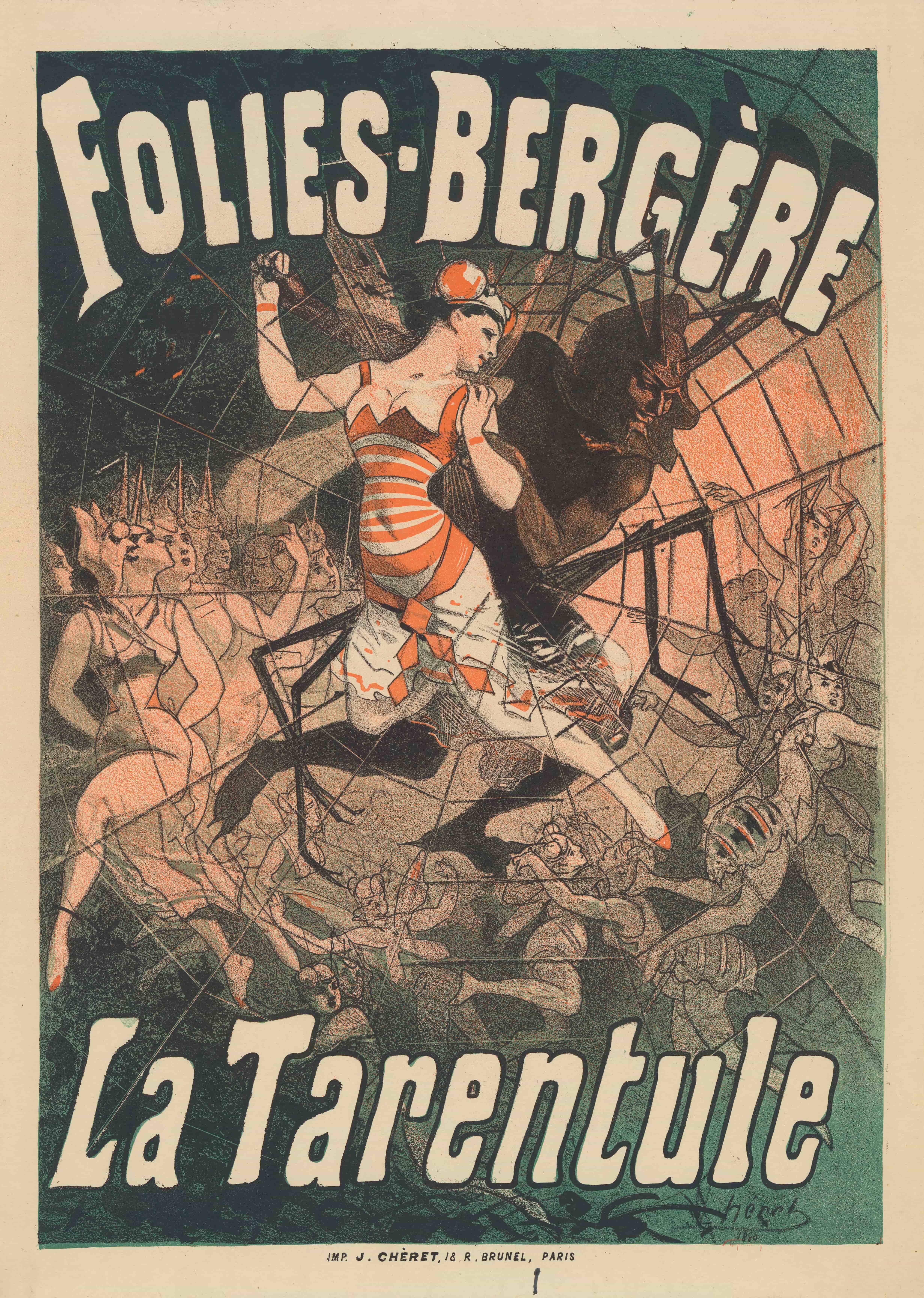 《Folies-Bergère。狼蛛》（Folies-Bergère. The Tarantula）｜朱尔·谢雷 Jules Chéret｜1880