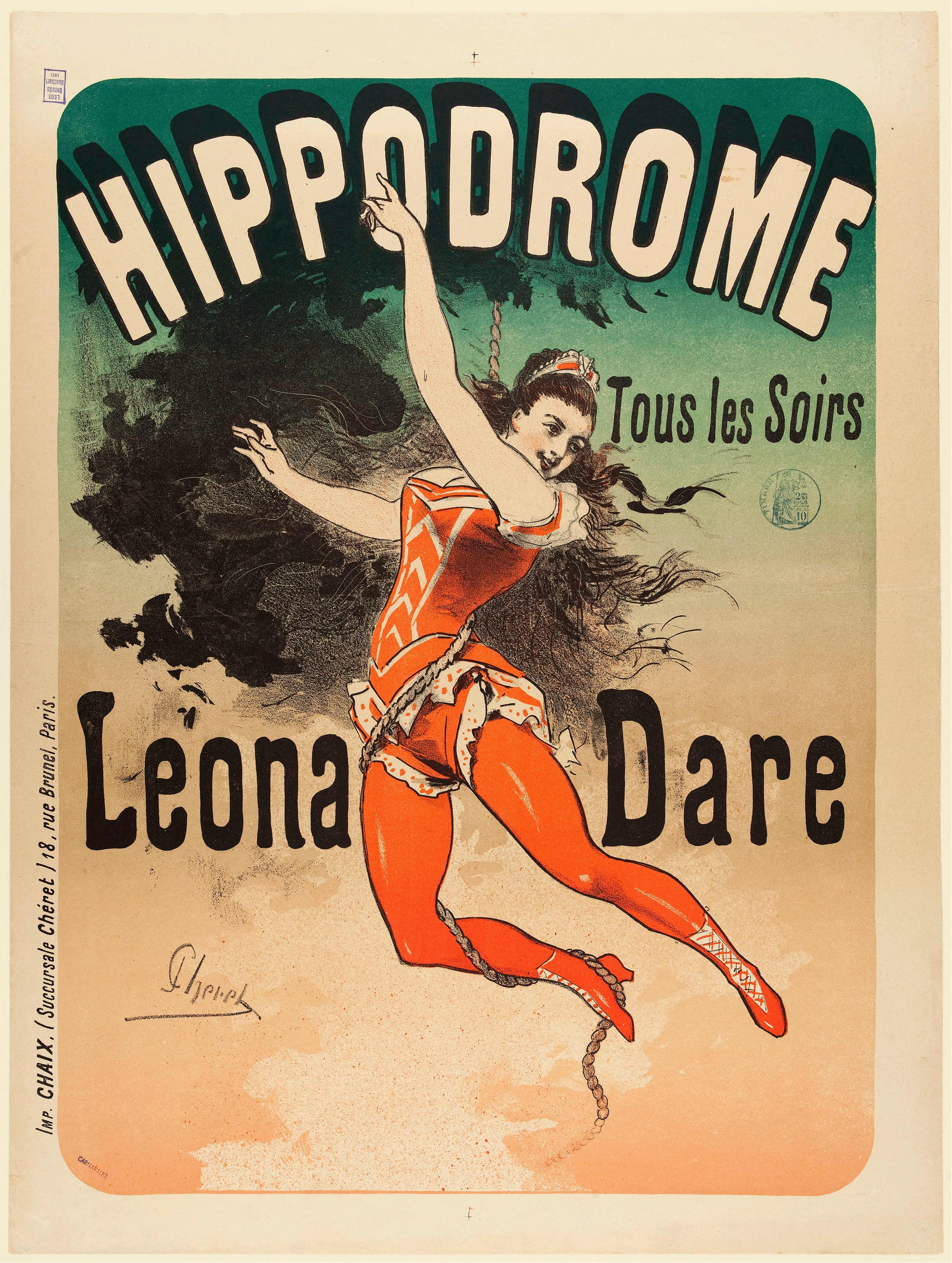 《莱昂娜·戴尔》（Léona Dare）｜朱尔·谢雷 Jules Chéret｜1882