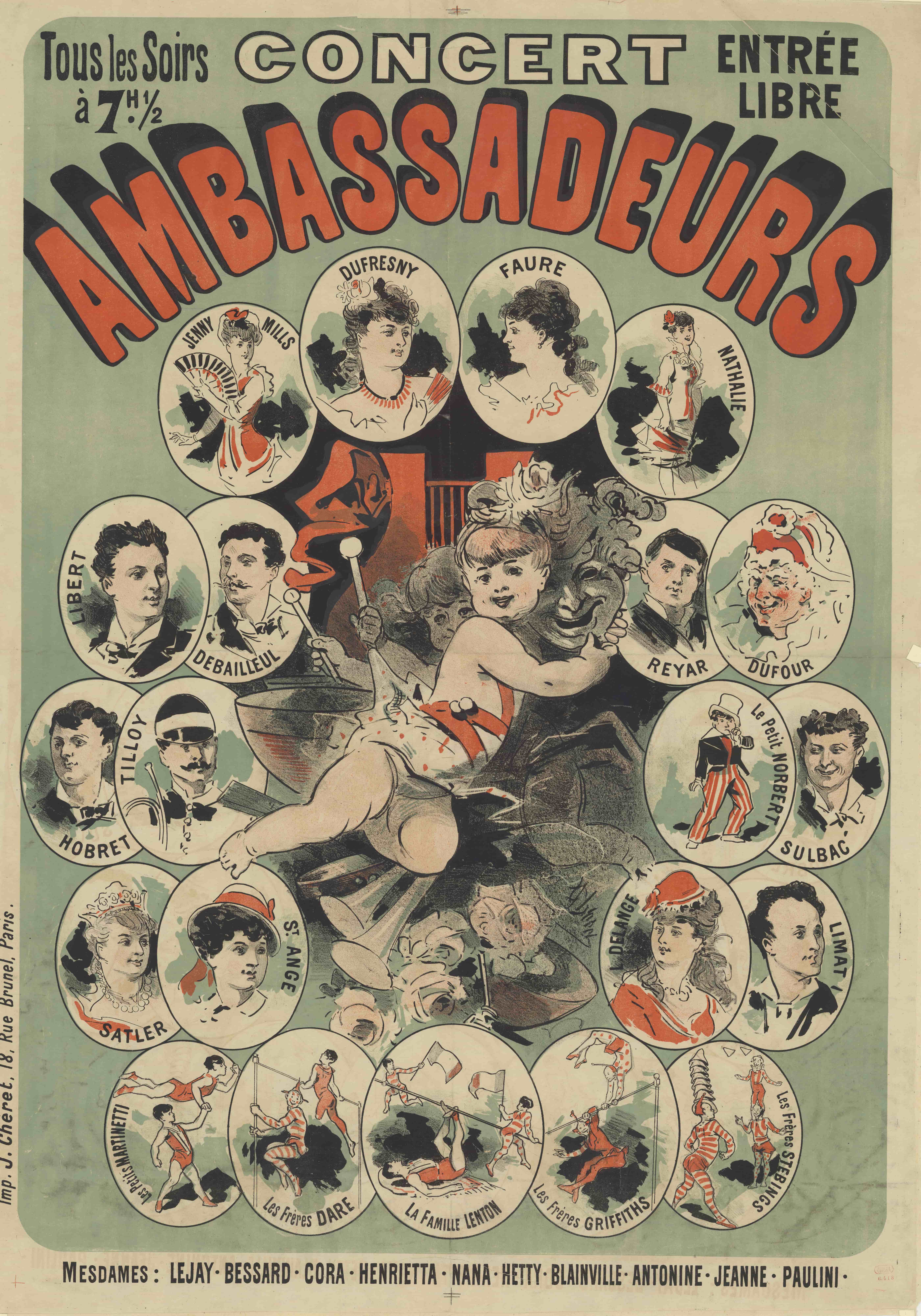 《大使音乐会》（Ambassadors Concert）｜朱尔·谢雷 Jules Chéret｜1883