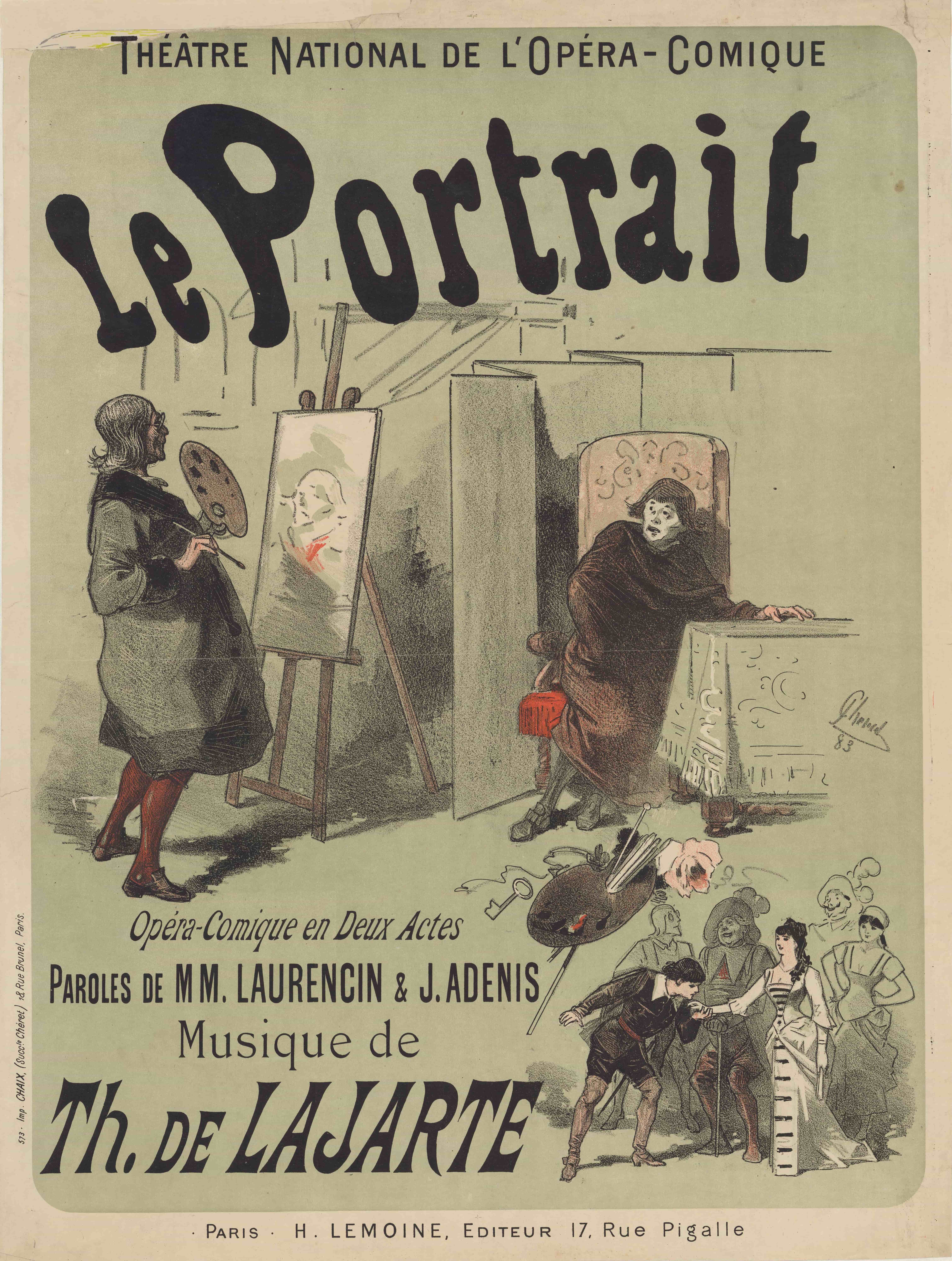 《国家歌剧院喜剧剧院。肖像》（National Opera-Comic Theater. The Portrait）｜朱尔·谢雷 Jules Chéret｜1883