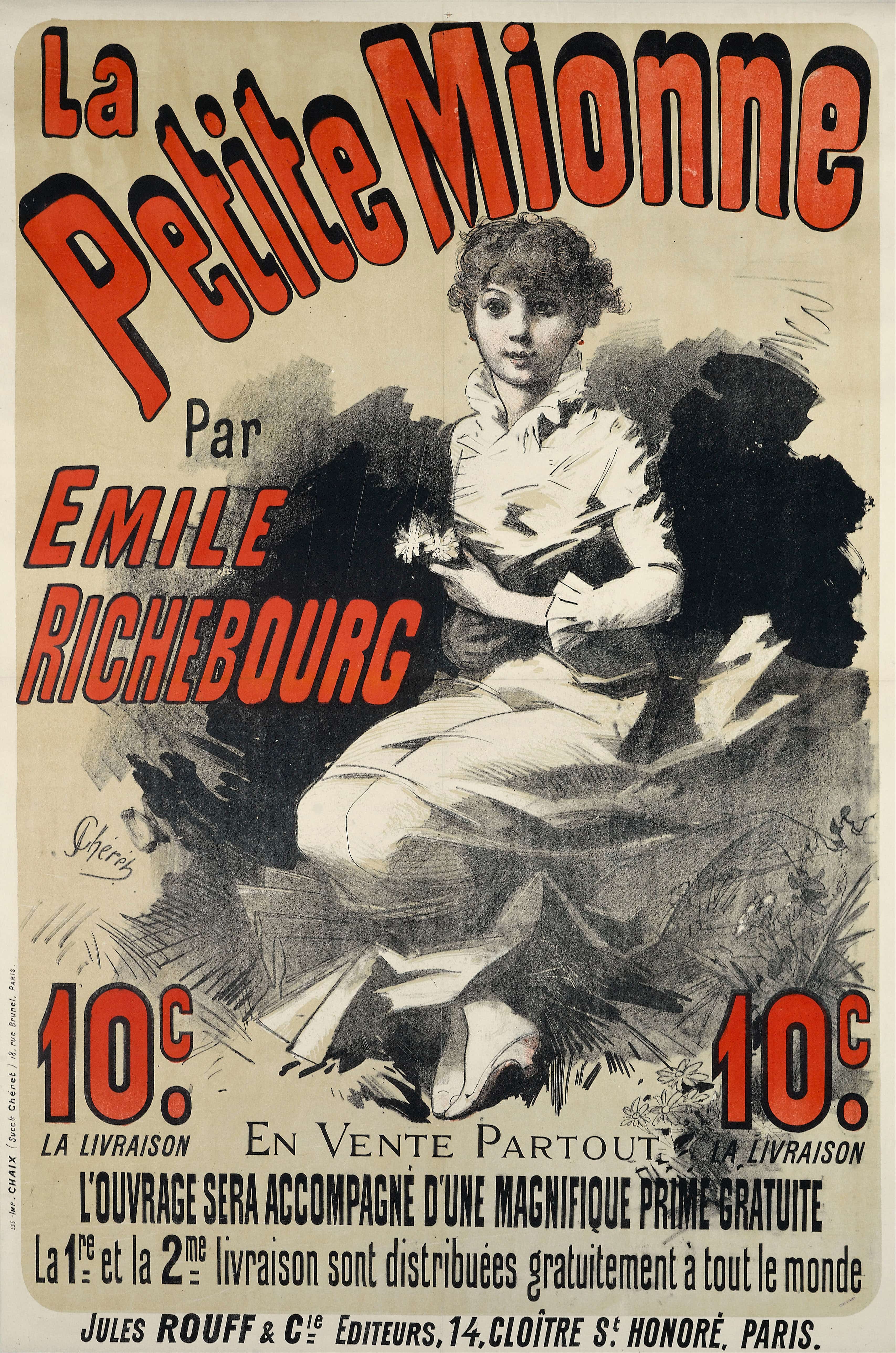 《小米翁 埃米尔·里奇堡 (Emile Richebourg)》（Little Mionne By Emile Richebourg）｜朱尔·谢雷 Jules Chéret｜1884