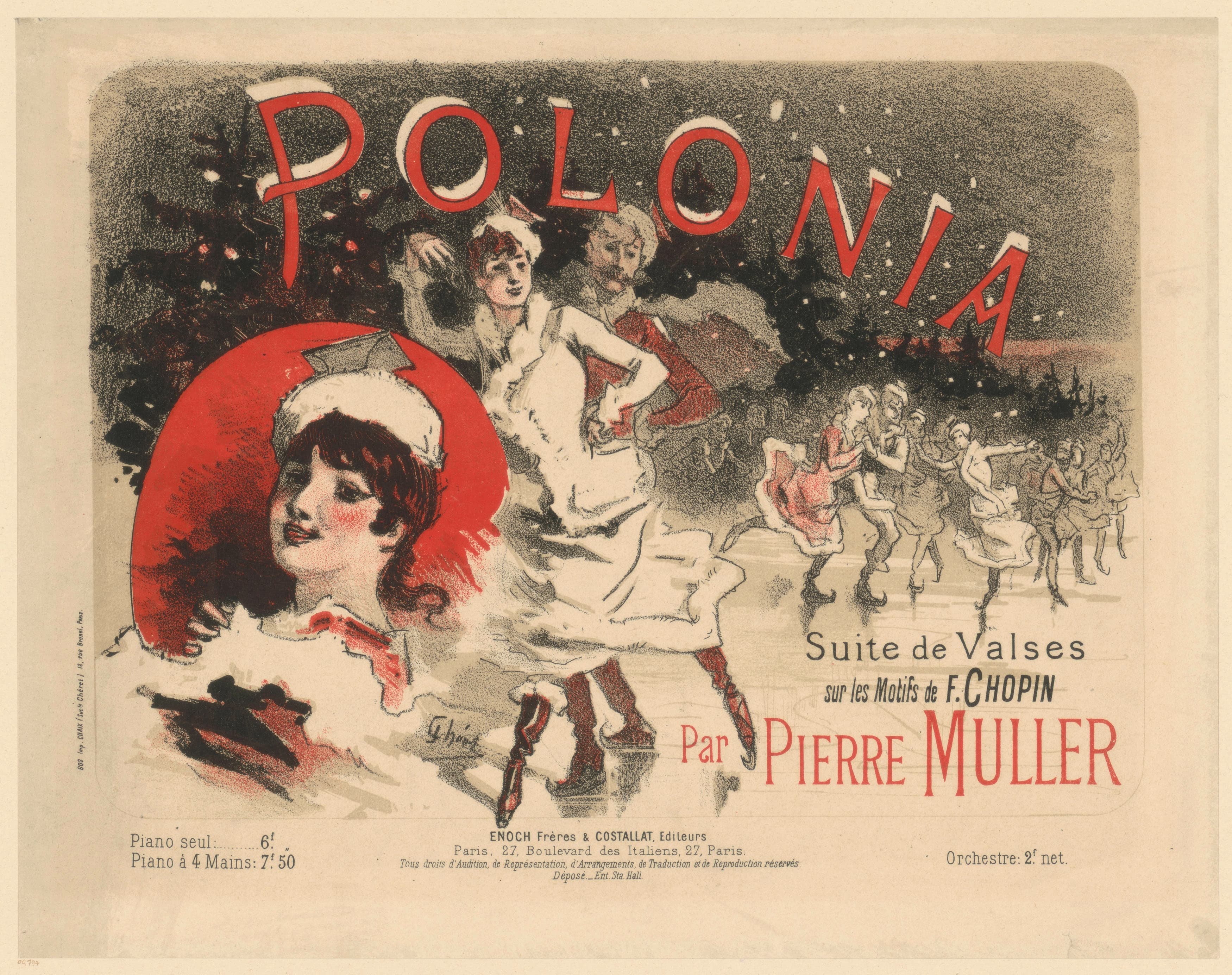 《波兰。皮埃尔·穆勒以肖邦为主题的华尔兹组曲》（Poland. Suite of Waltzes on the Motifs of F. Chopin by Pierre Muller）｜朱尔·谢雷 Jules Chéret｜1884–1886