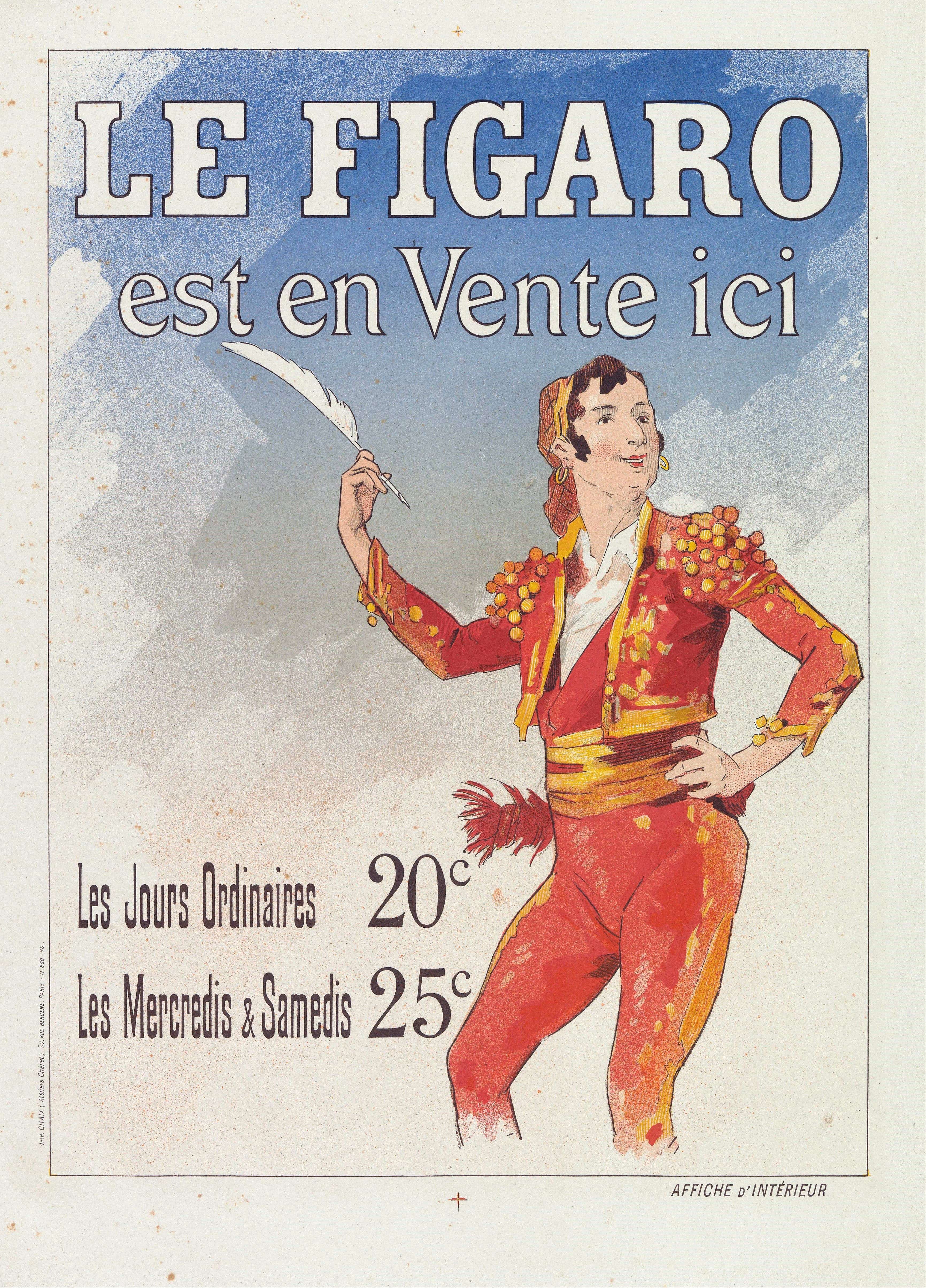 《费加罗报》广告费》（Advertising bill for Le Figaro）｜朱尔·谢雷 Jules Chéret｜1885
