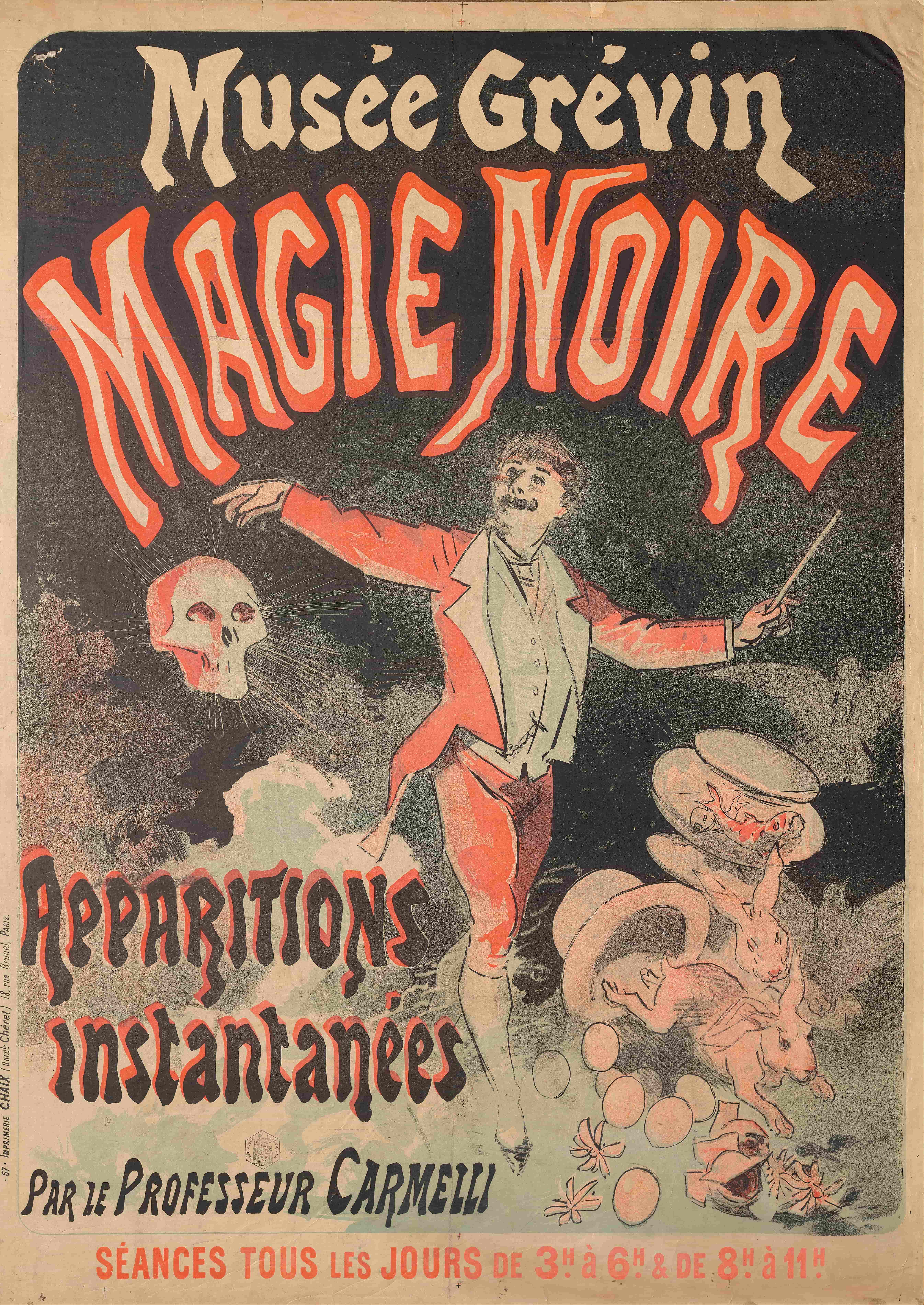 《格雷万博物馆，黑魔法》（Grévin Museum, Black Magic）｜朱尔·谢雷 Jules Chéret｜1887
