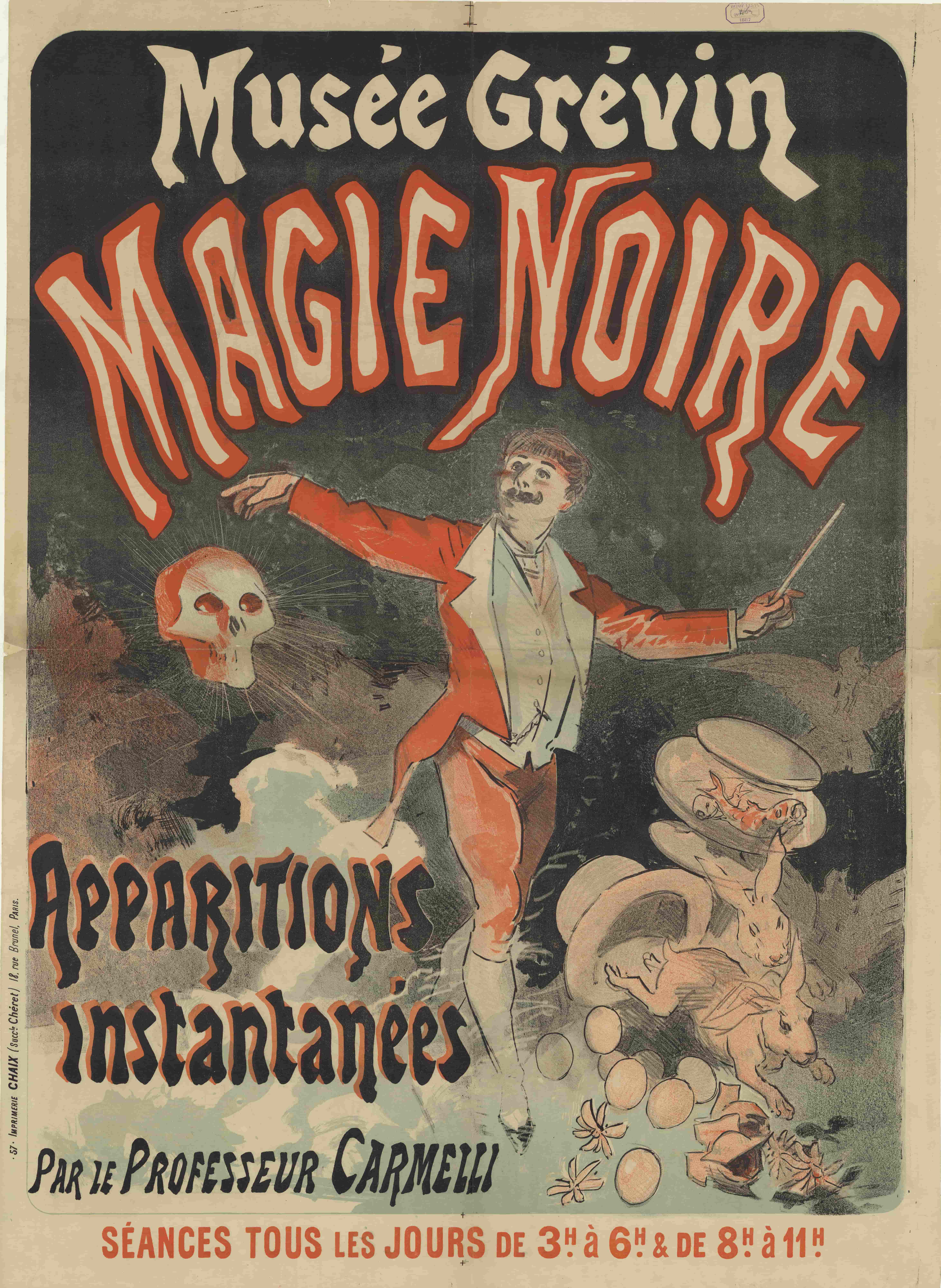 《格雷万博物馆。黑魔法》（Grévin Museum. Black magic）｜朱尔·谢雷 Jules Chéret｜1887