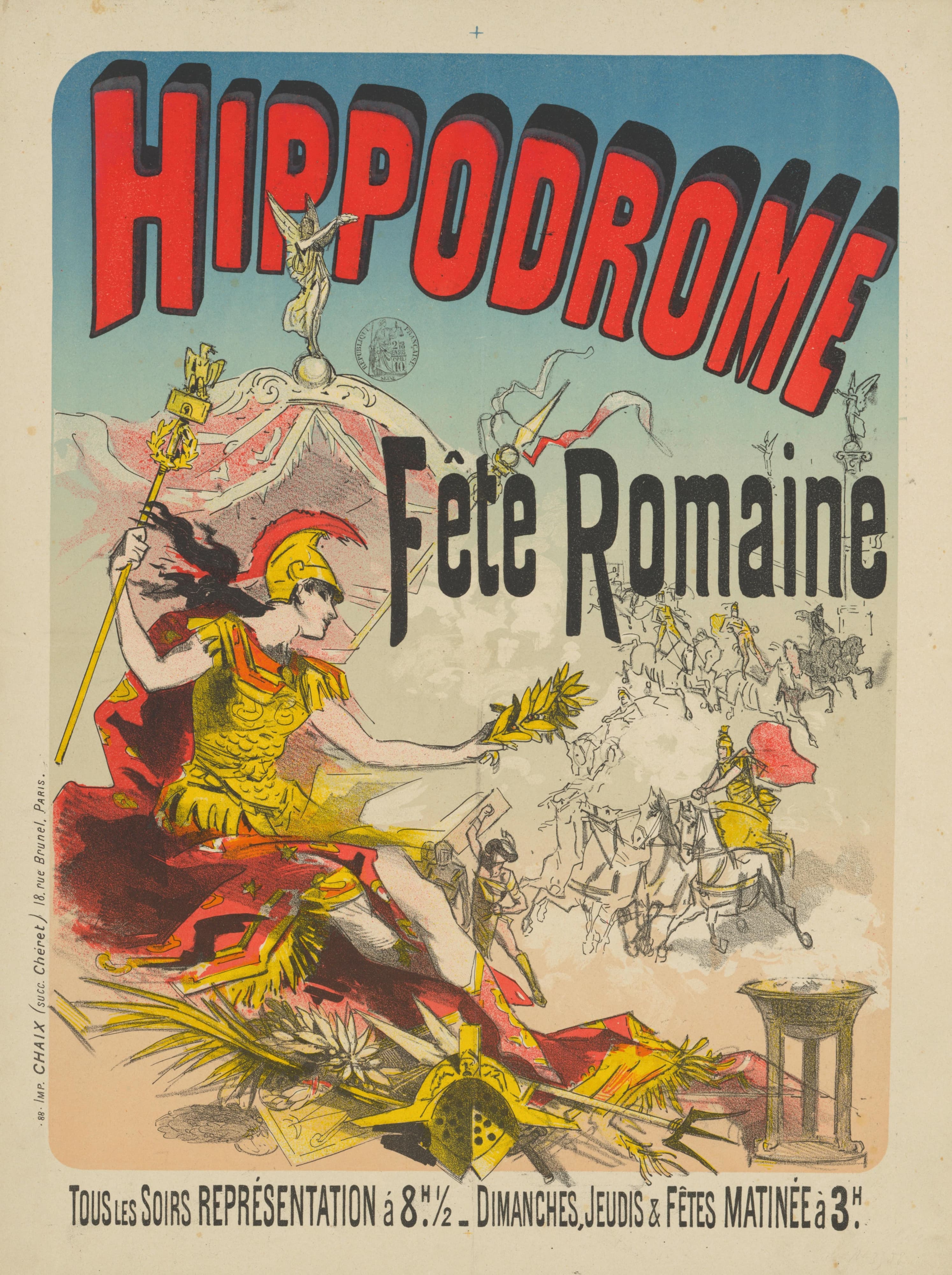 《竞技场。罗马节》（Hippodrome. Roman Festival）｜朱尔·谢雷 Jules Chéret｜1888