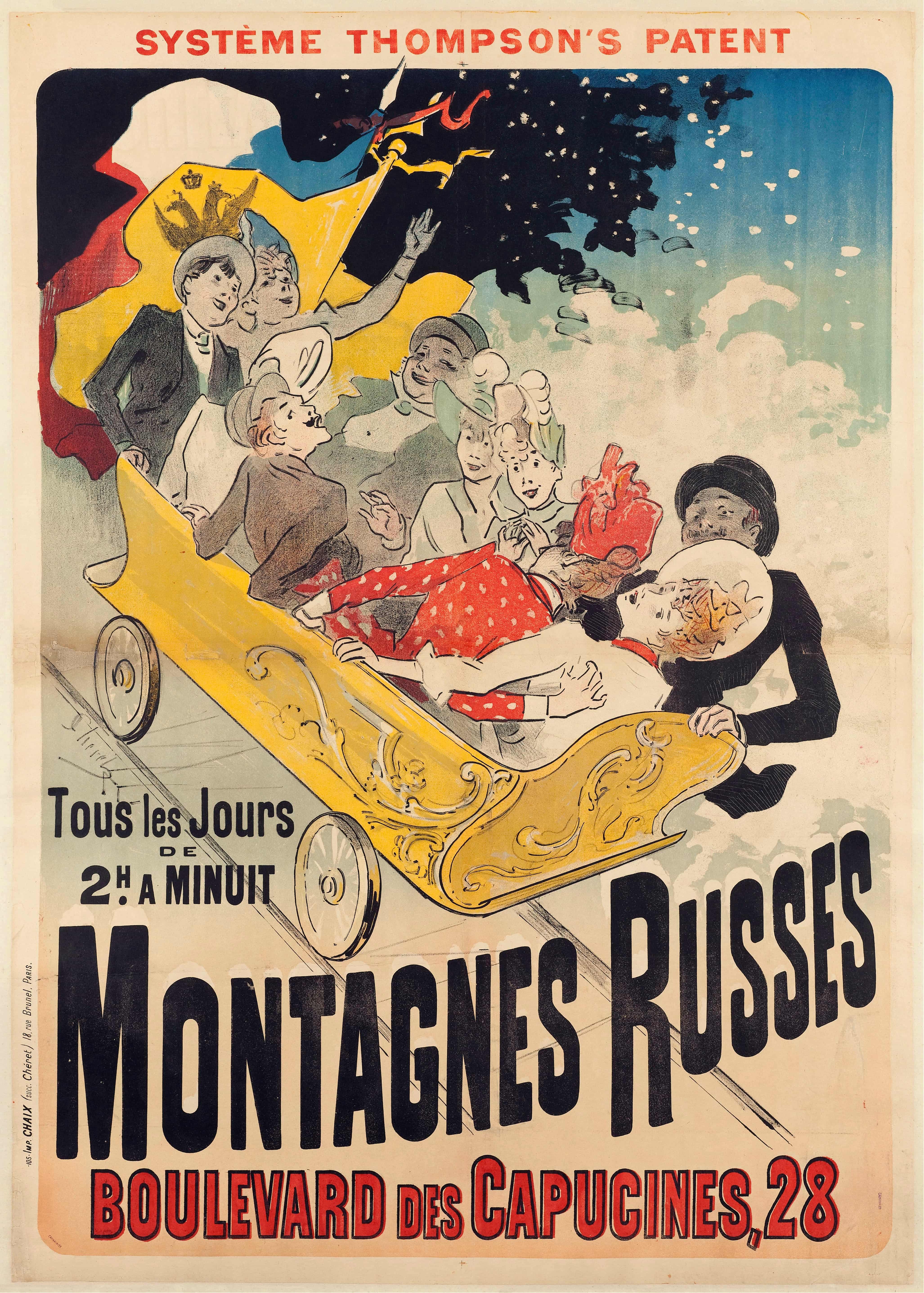 《过山车》（Roller coaster）｜朱尔·谢雷 Jules Chéret｜1888