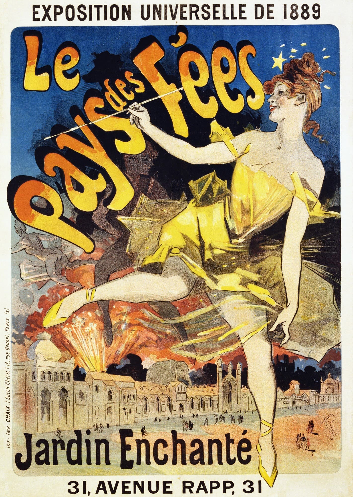 《仙境海报》（Fairyland Poster）｜朱尔·谢雷 Jules Chéret｜1889