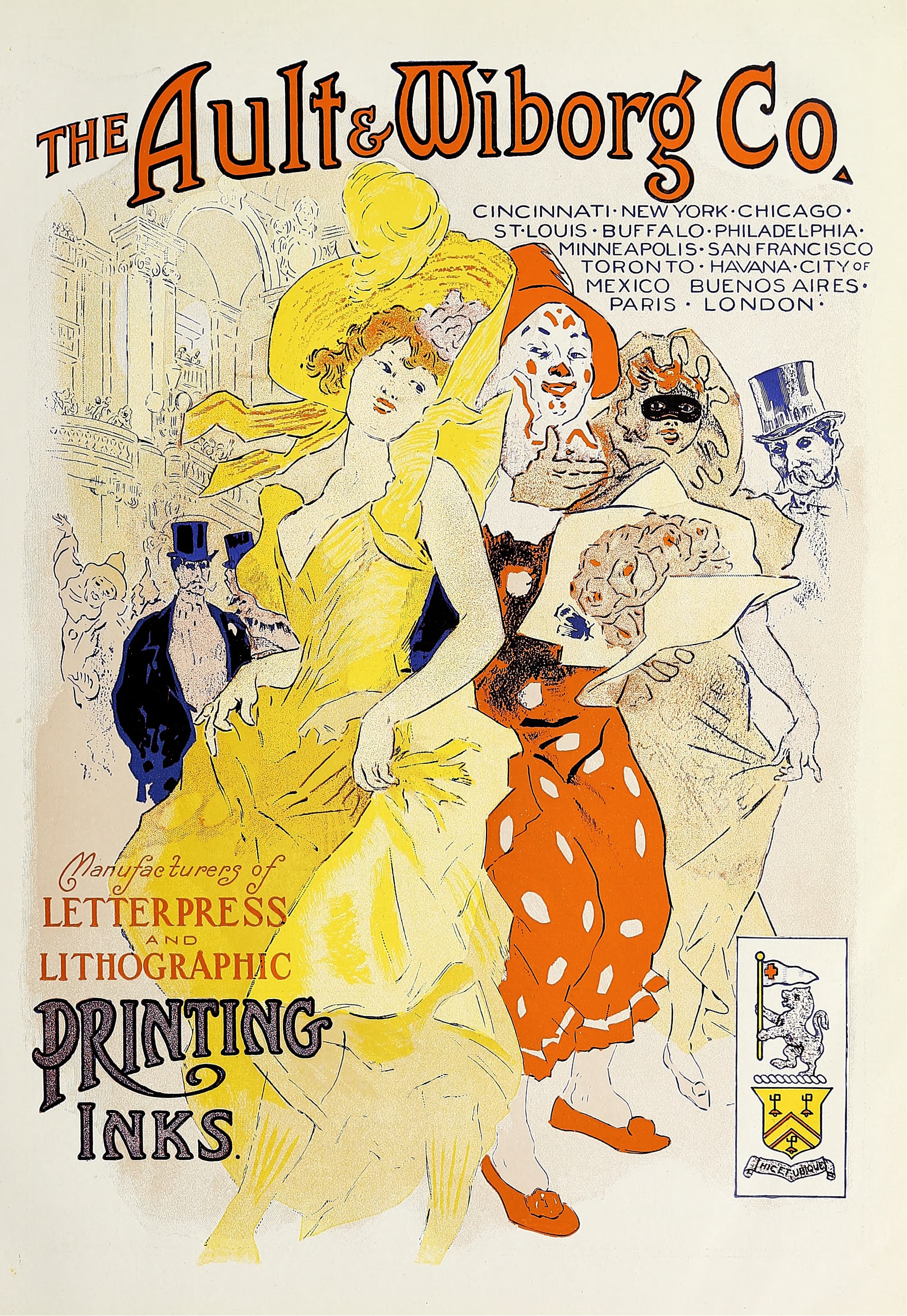《奥尔特和维堡，广告。 042》（Ault and Wiborg, Ad. 042）｜朱尔·谢雷 Jules Chéret｜1890–1913