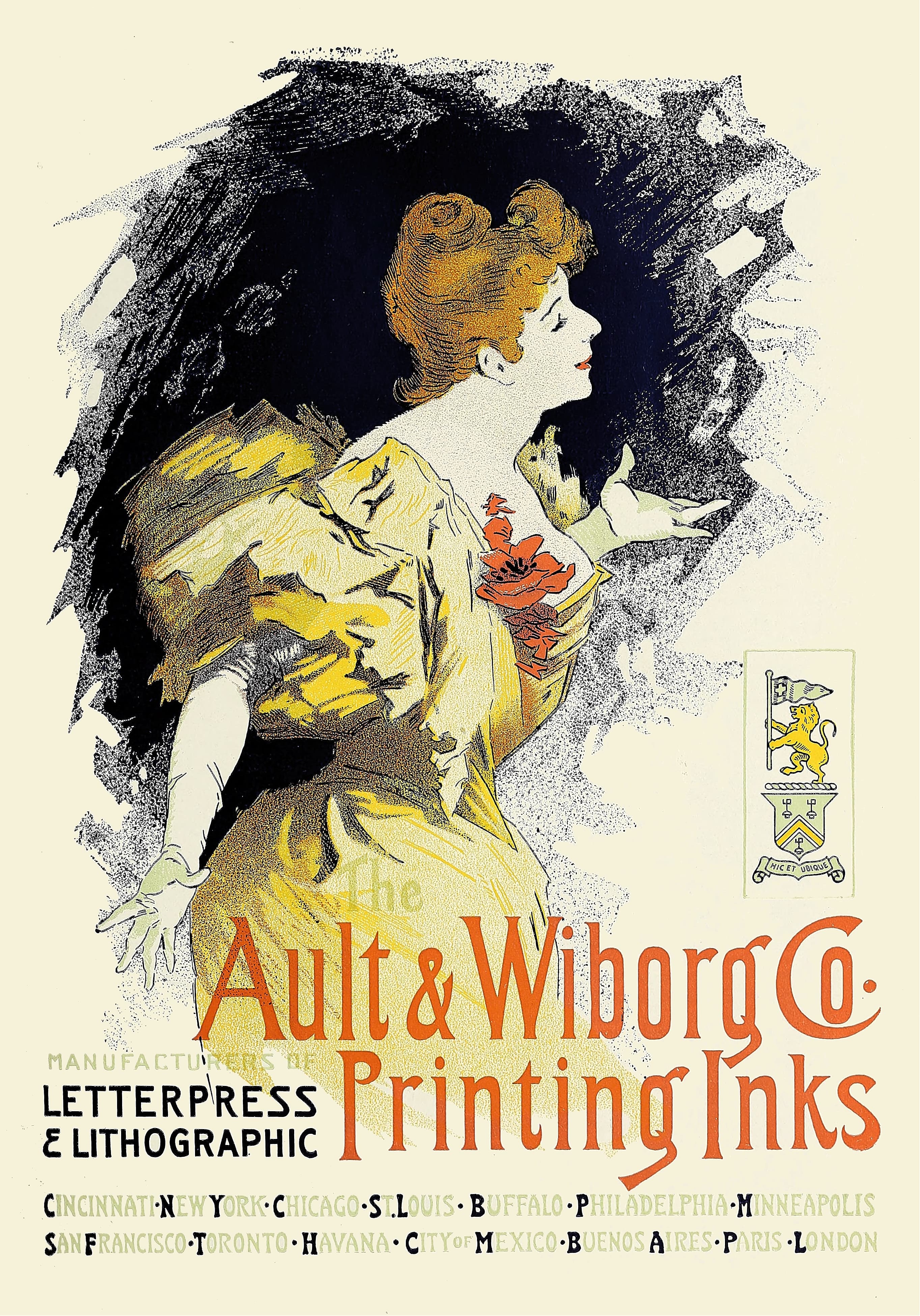 《奥尔特和维堡，广告。 085》（Ault and Wiborg, Ad. 085）｜朱尔·谢雷 Jules Chéret｜1890–1913