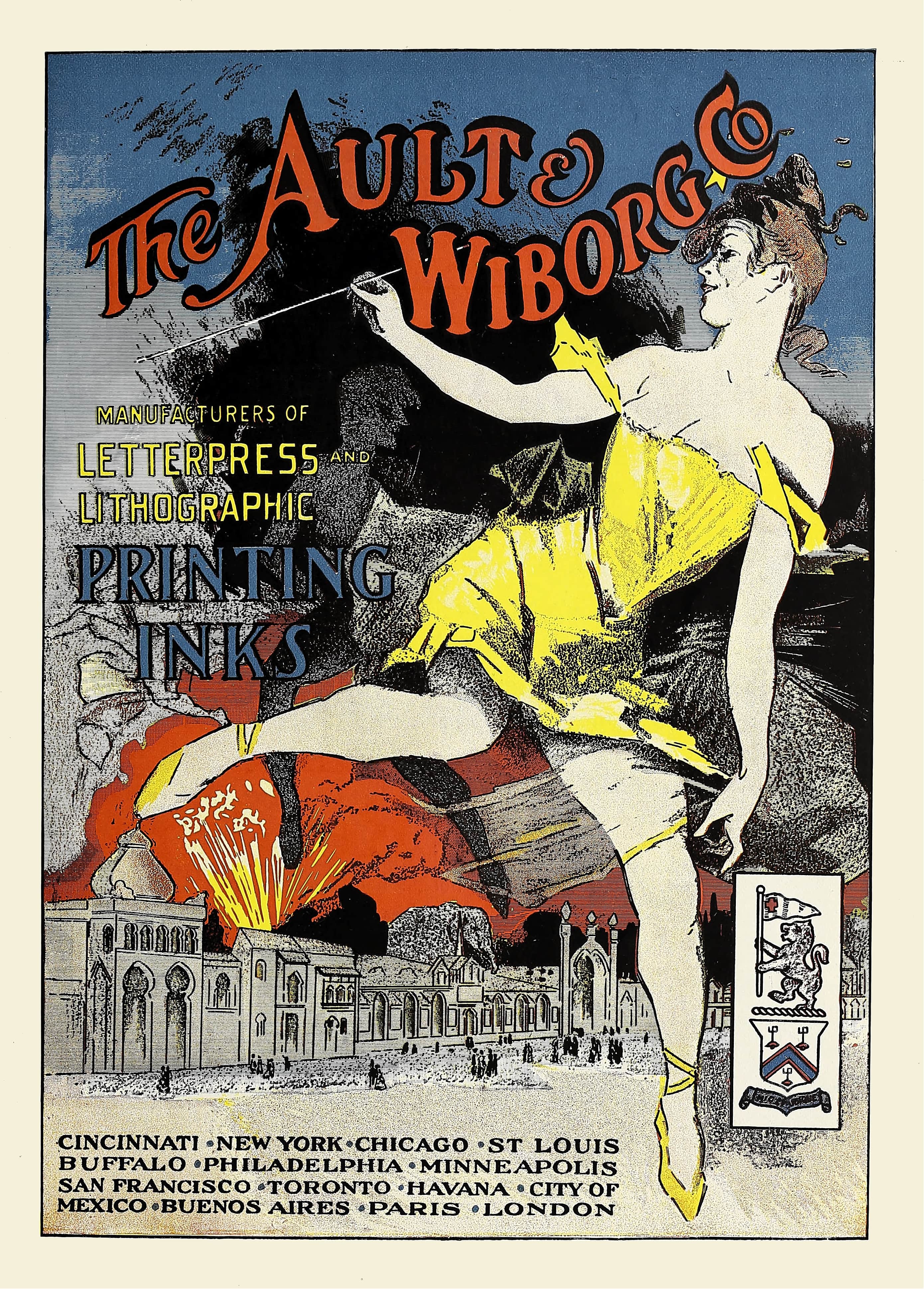 《奥尔特和维堡，广告。 088》（Ault and Wiborg, Ad. 088）｜朱尔·谢雷 Jules Chéret｜1890–1913