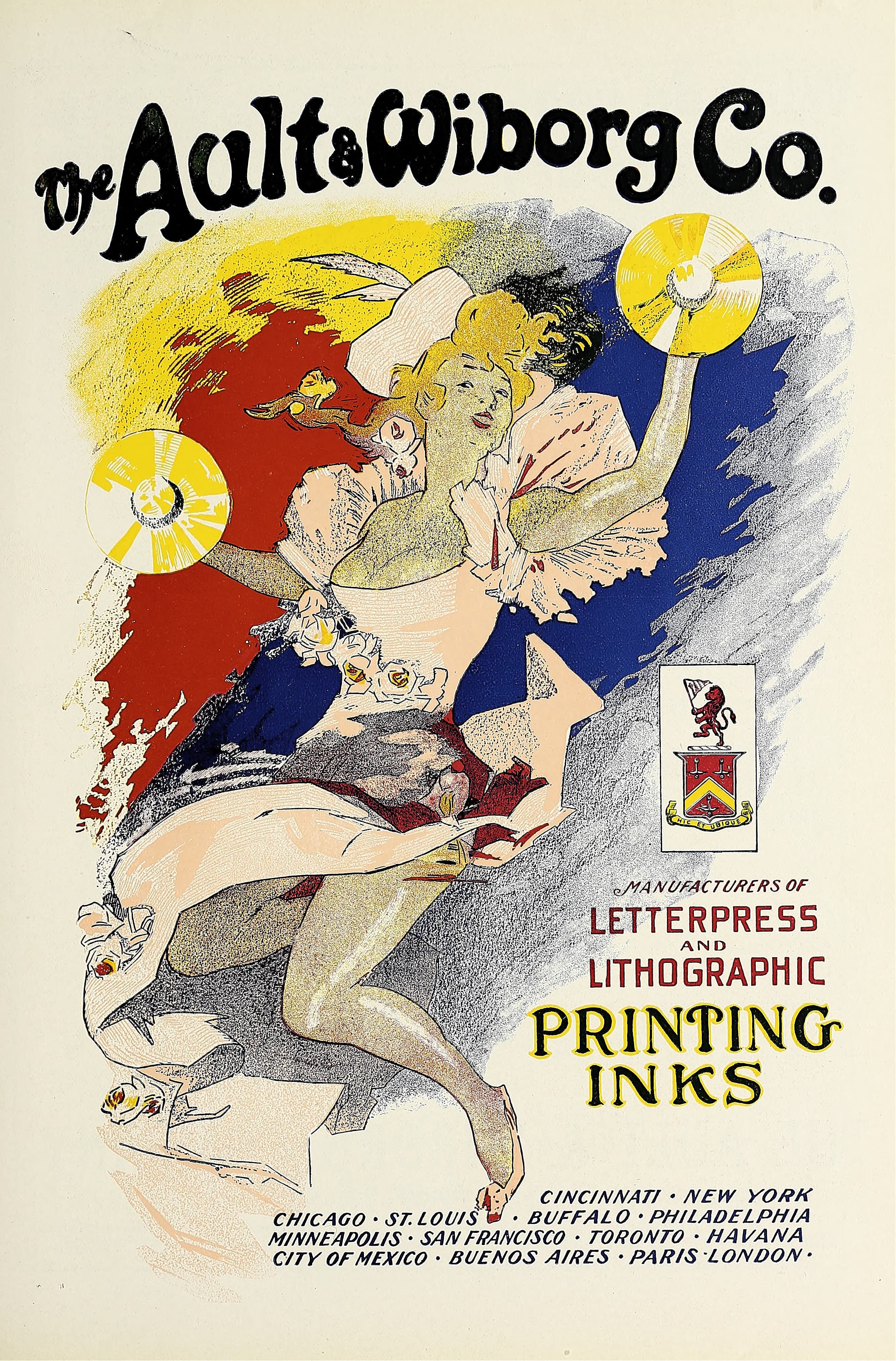 《奥尔特和维堡，广告。 089》（Ault and Wiborg, Ad. 089）｜朱尔·谢雷 Jules Chéret｜1890–1913