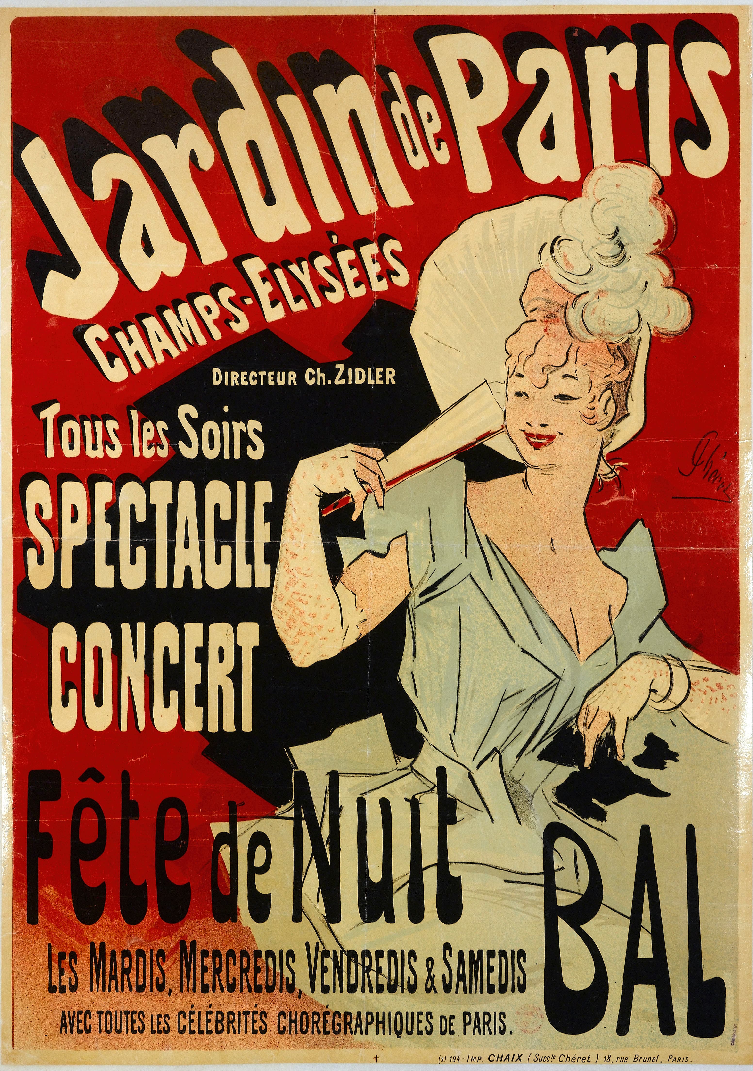 《每晚演出音乐会》（Every Evening Show Concert）｜朱尔·谢雷 Jules Chéret｜1890